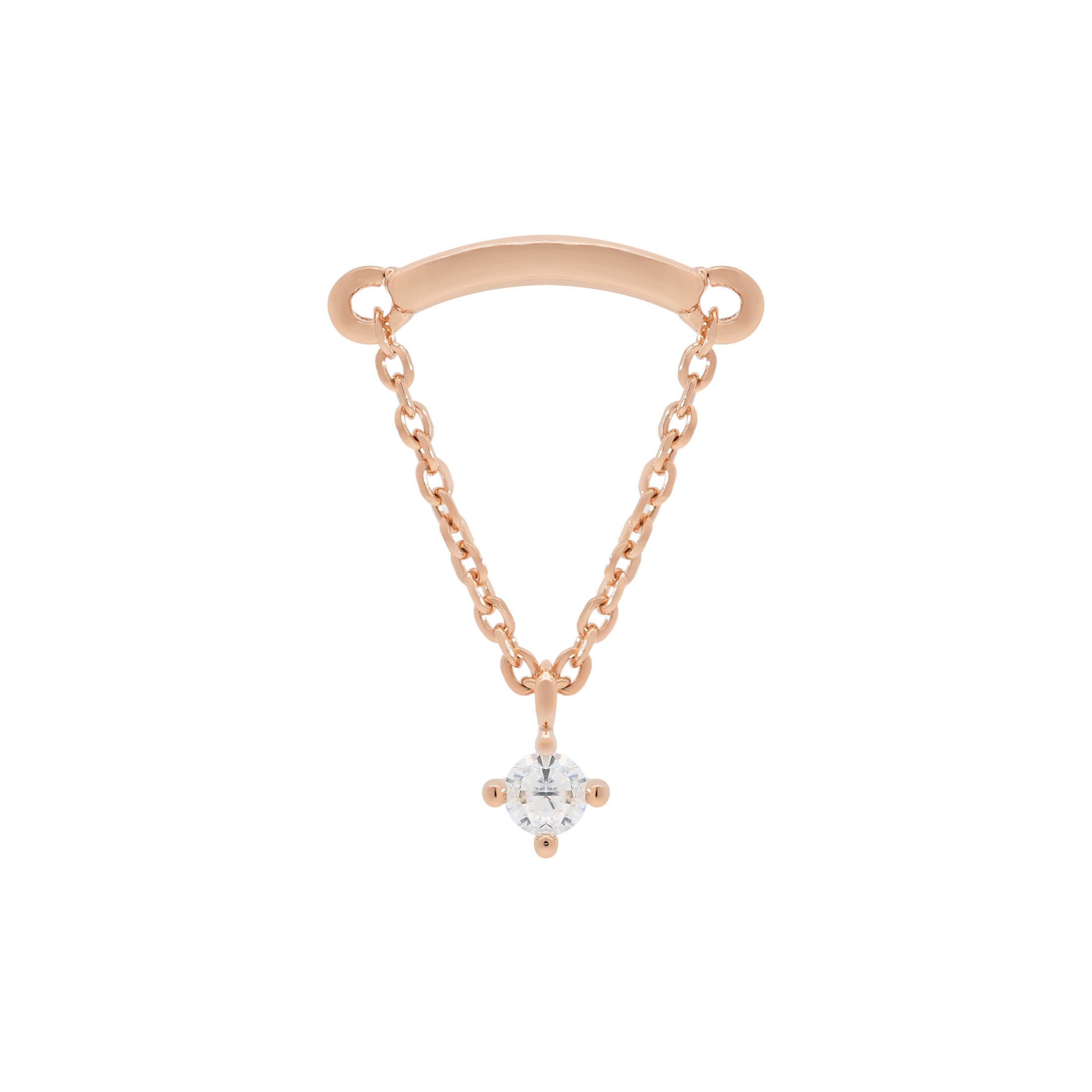 Sophia Gemstone Helix Cartilage & Conch Ear Piercing - Rose Gold