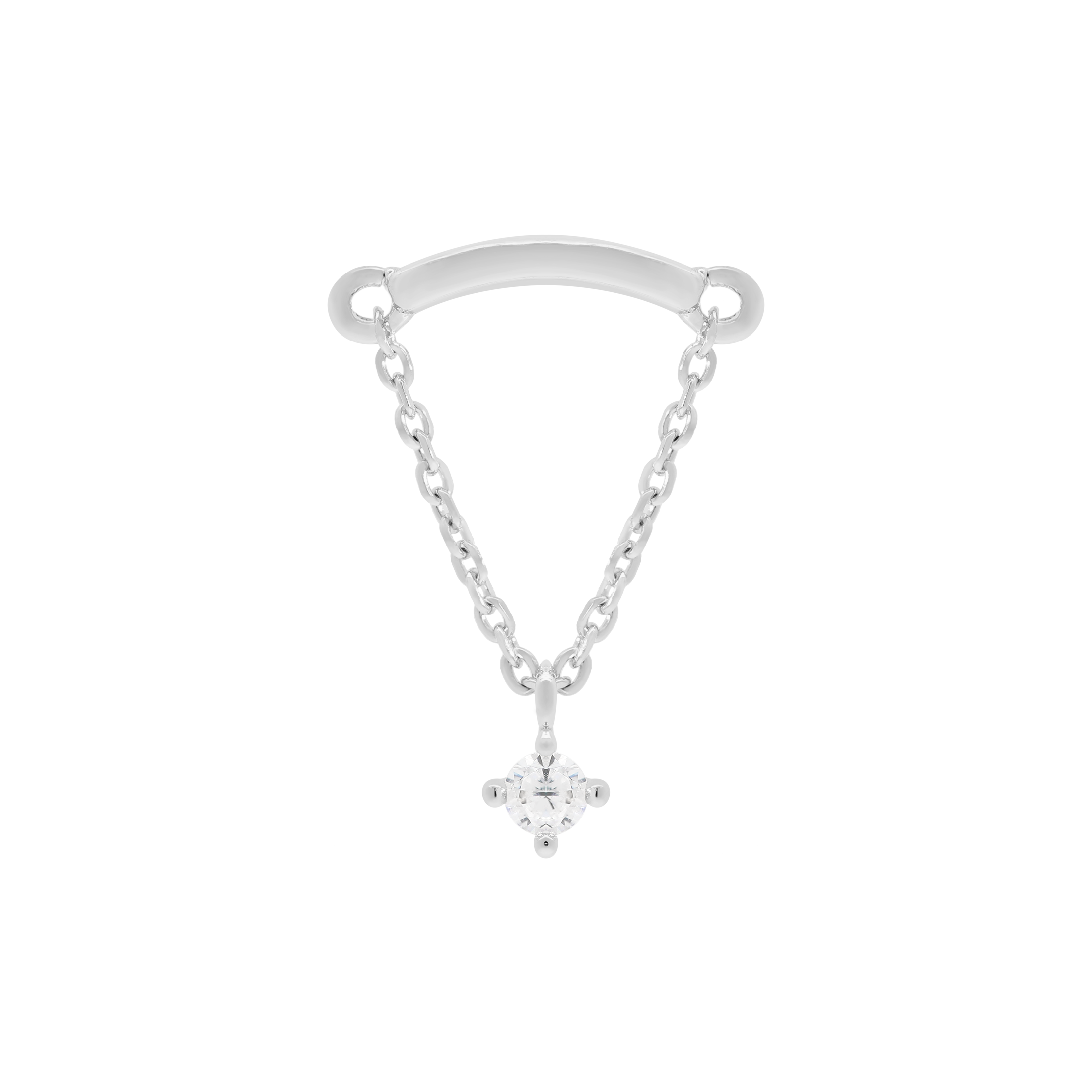 Sophia Gemstone Helix Cartilage & Conch Ear Piercing - Sterling Silver