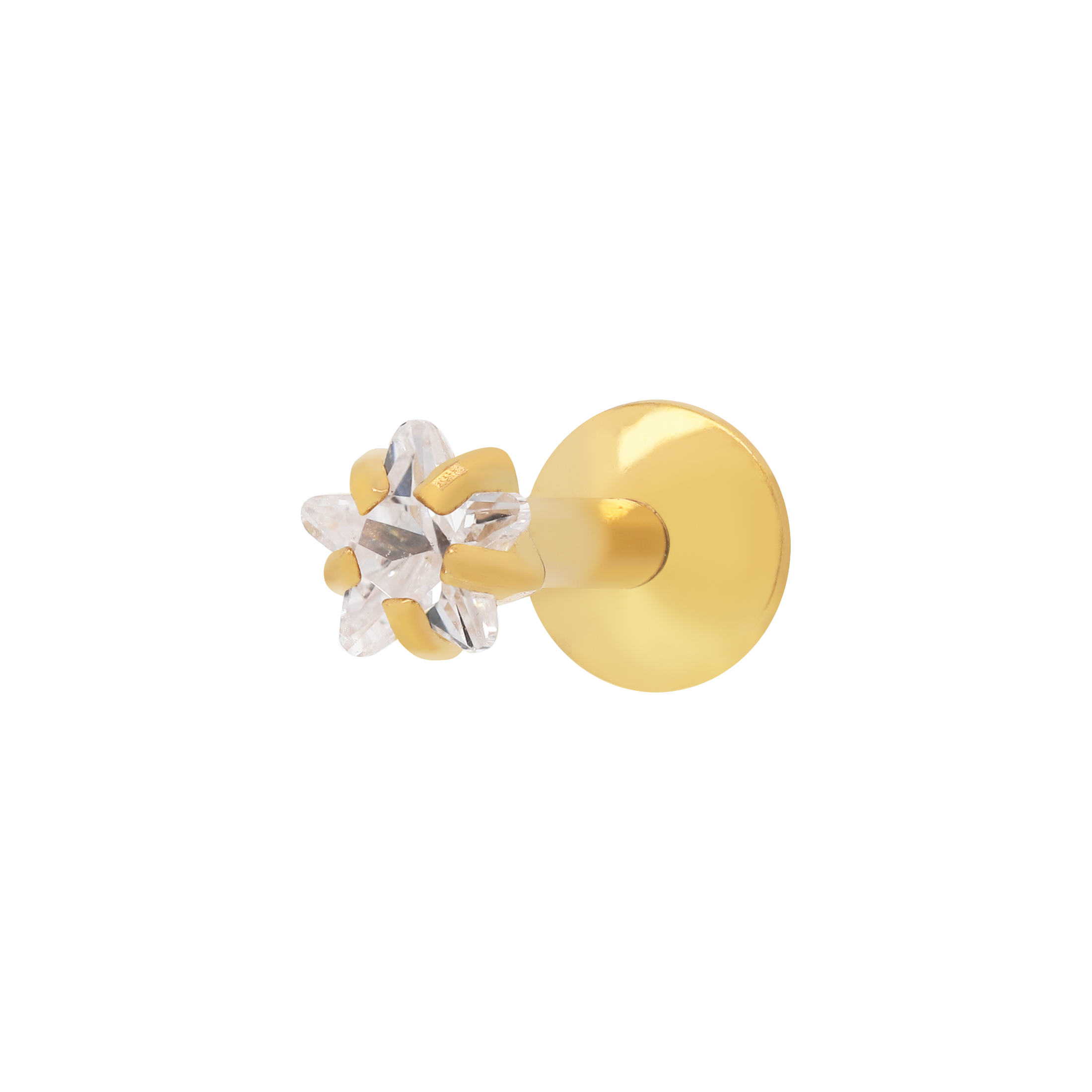 Stardrop Gemstone Helix Tragus & Cartilage Ear Piercing - Gold