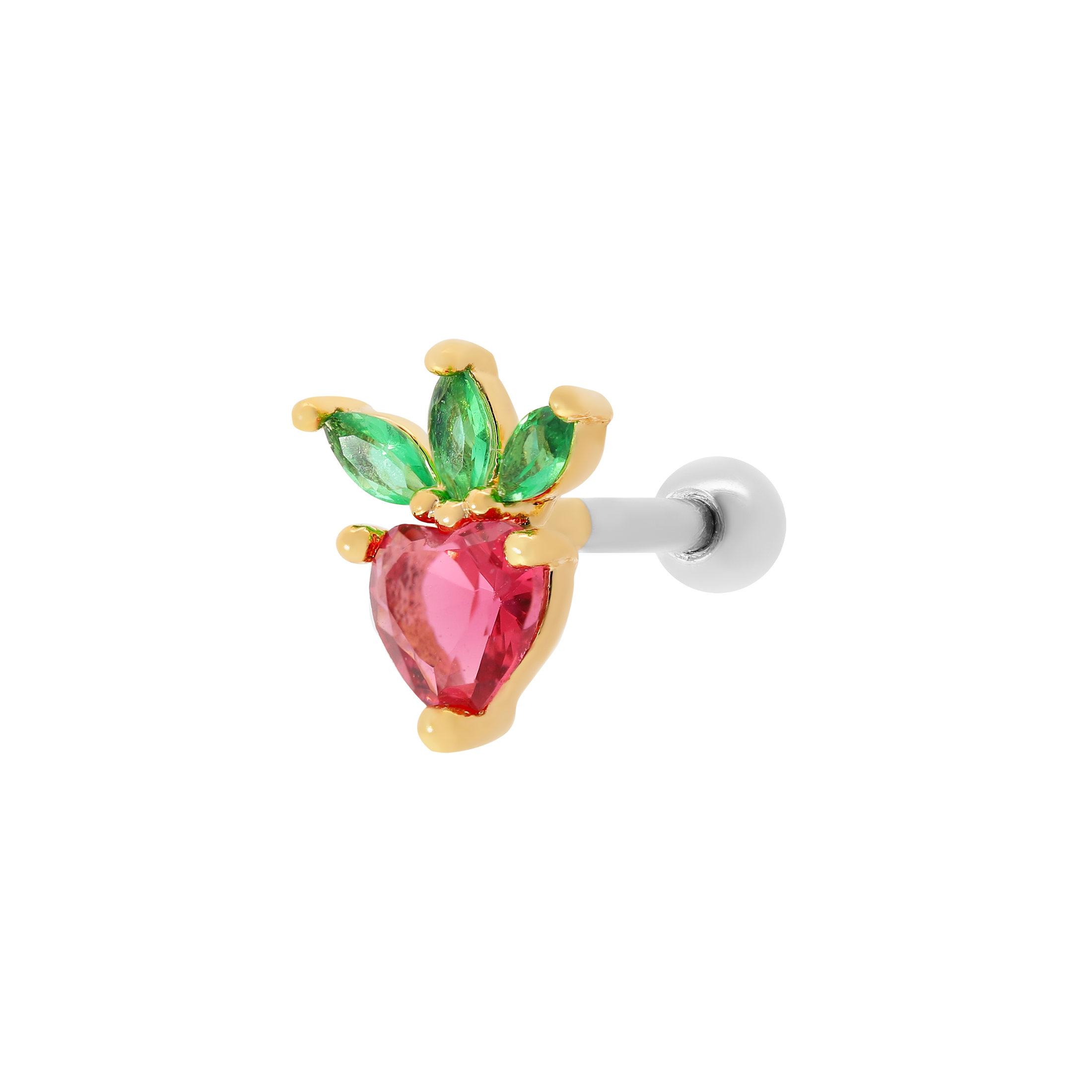 Strawberry Sundae Helix Tragus & Cartilage Ear Piercing - Gold