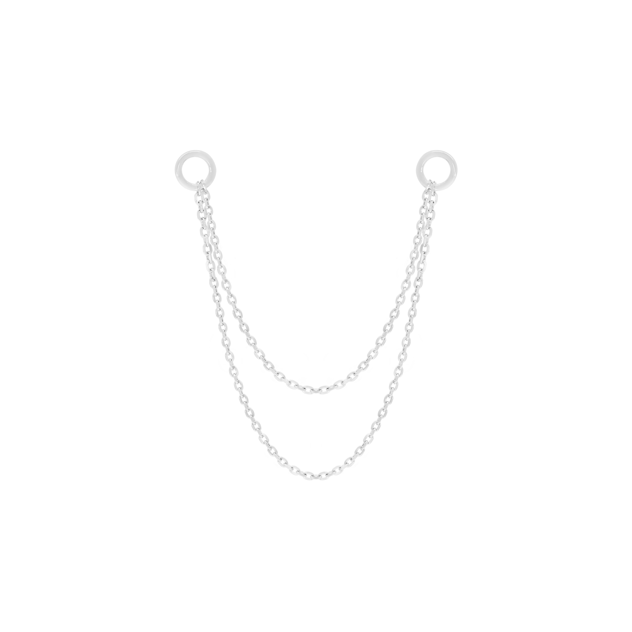Fate Double Earring Chain - Sterling Silver
