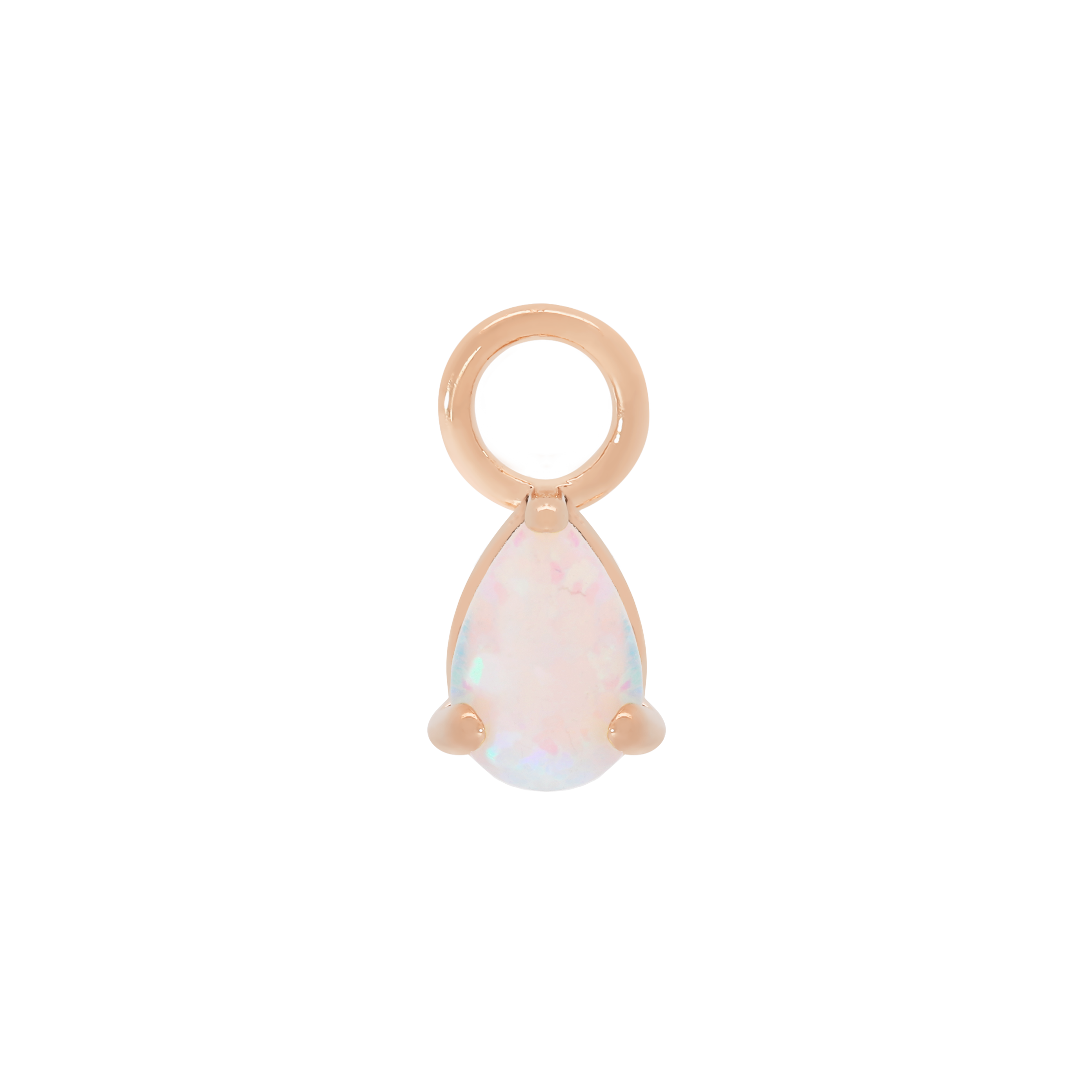 Gambit Teardrop Opal Earring Charm - Rose Gold