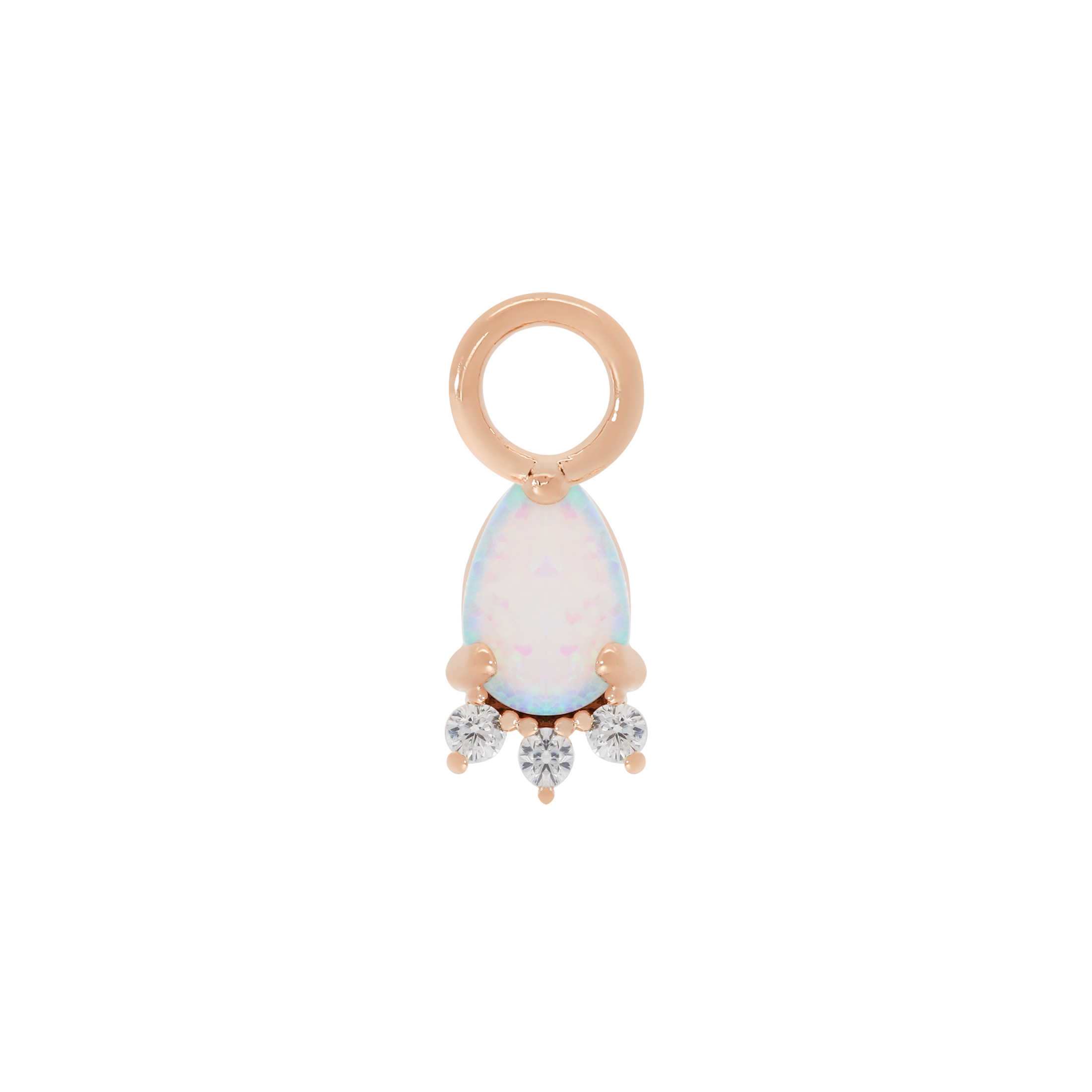 Gatsby Teardrop Opal & Gemstone Earring Charm - Rose Gold