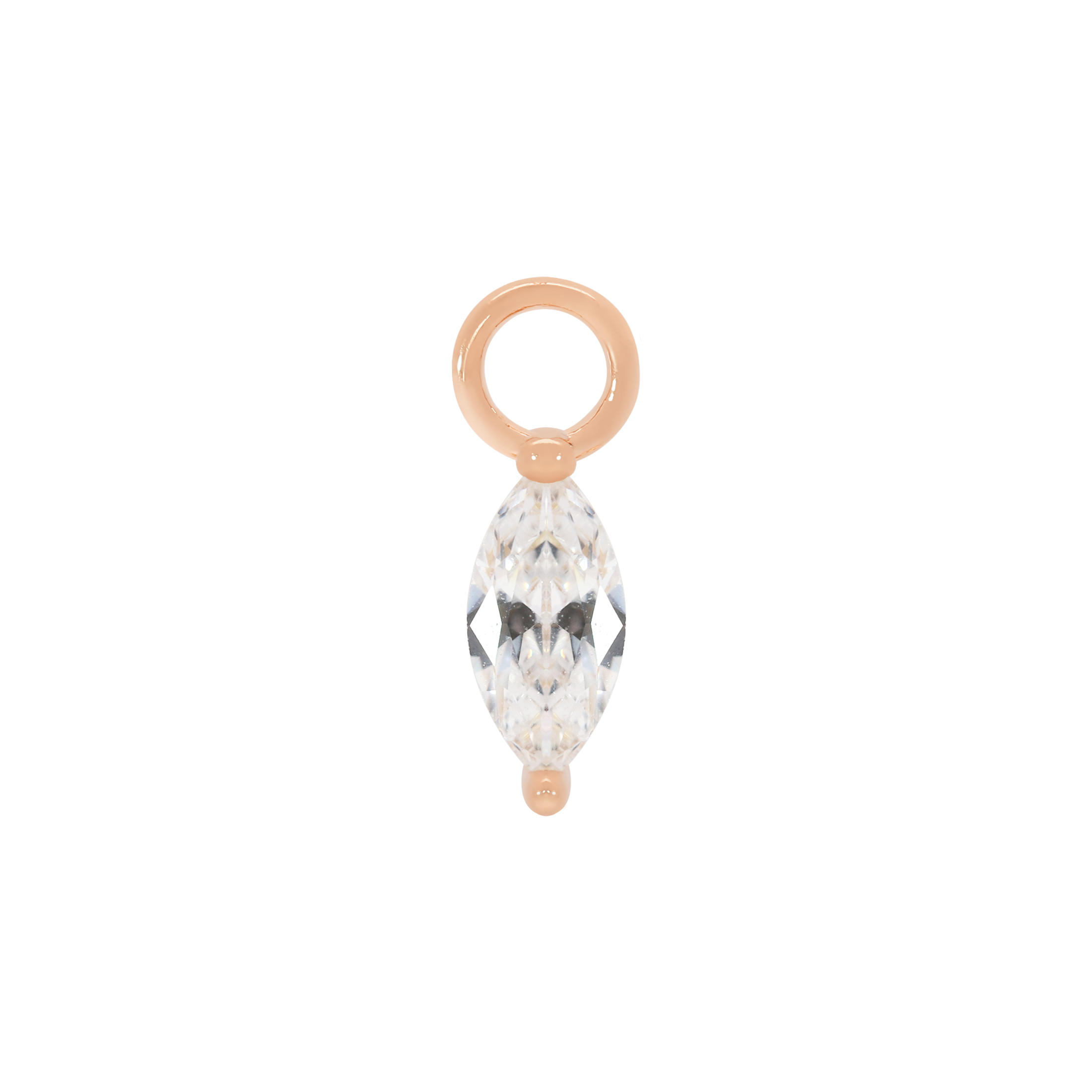 Olive Gemstone Earring Charm - Rose Gold