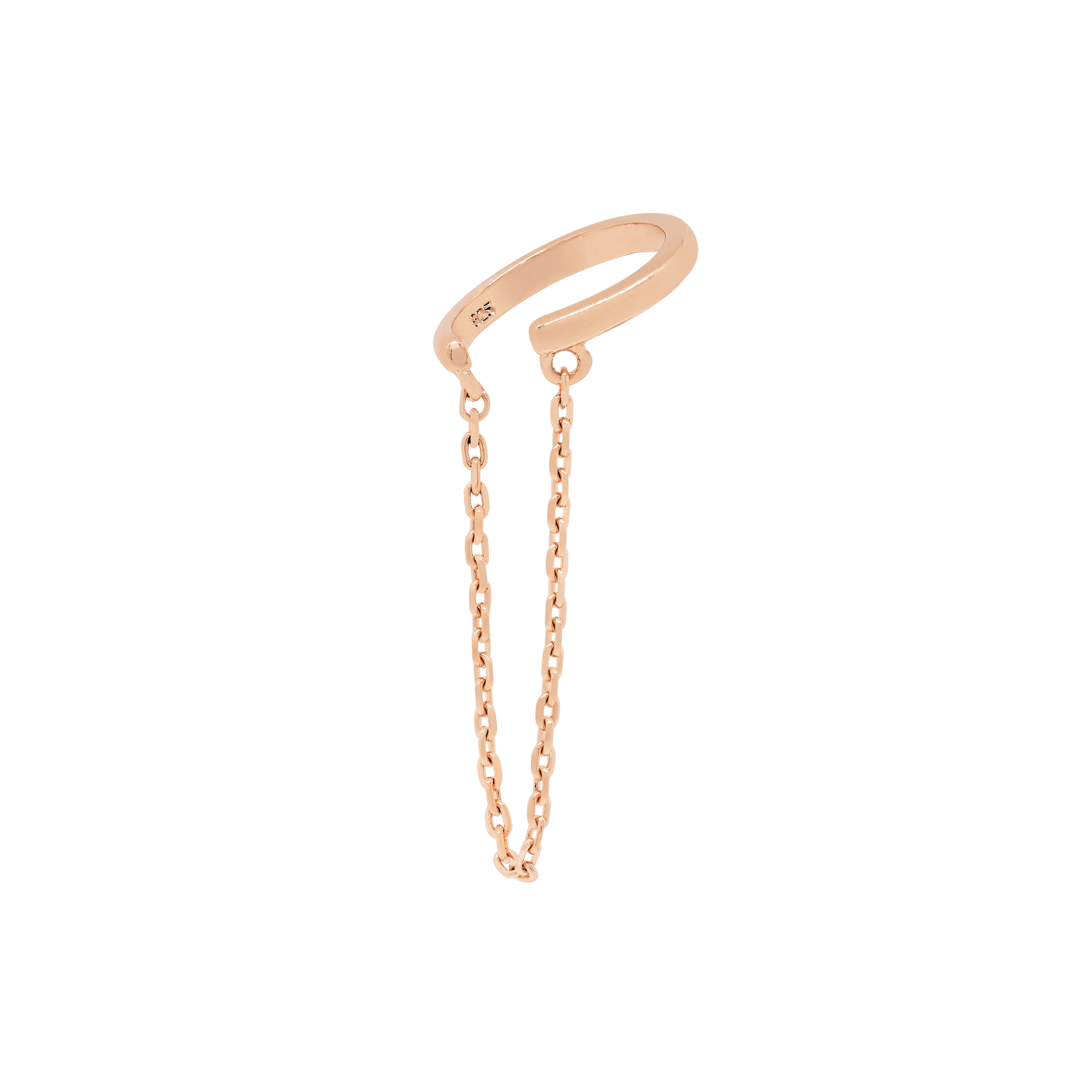 Bound Drape Chain Ear Cuff - Rose Gold