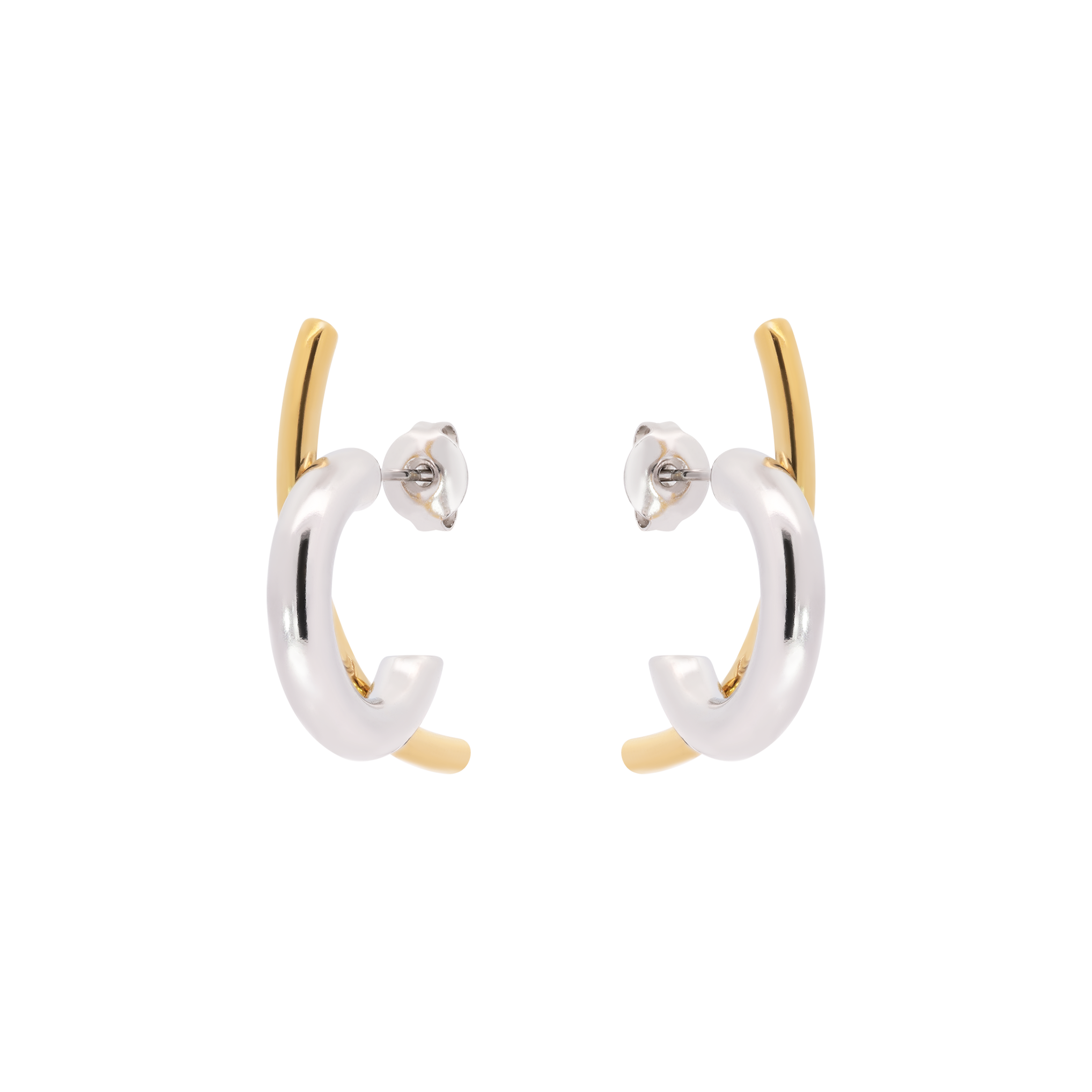 Cora Duo Toned Earring Studs 2