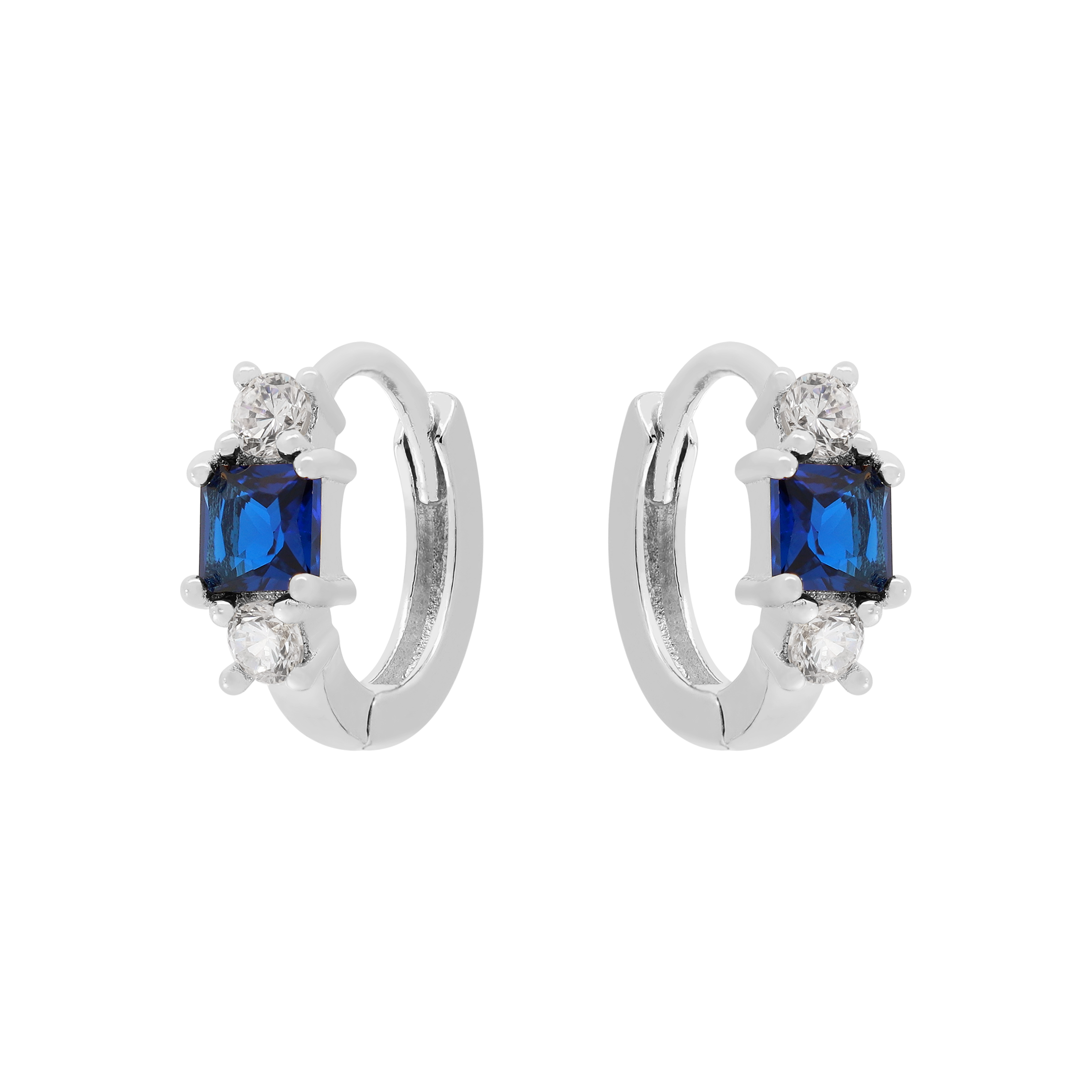 Devotion Sapphire & Gemstone Huggie Hoop Earrings - Sterling Silver