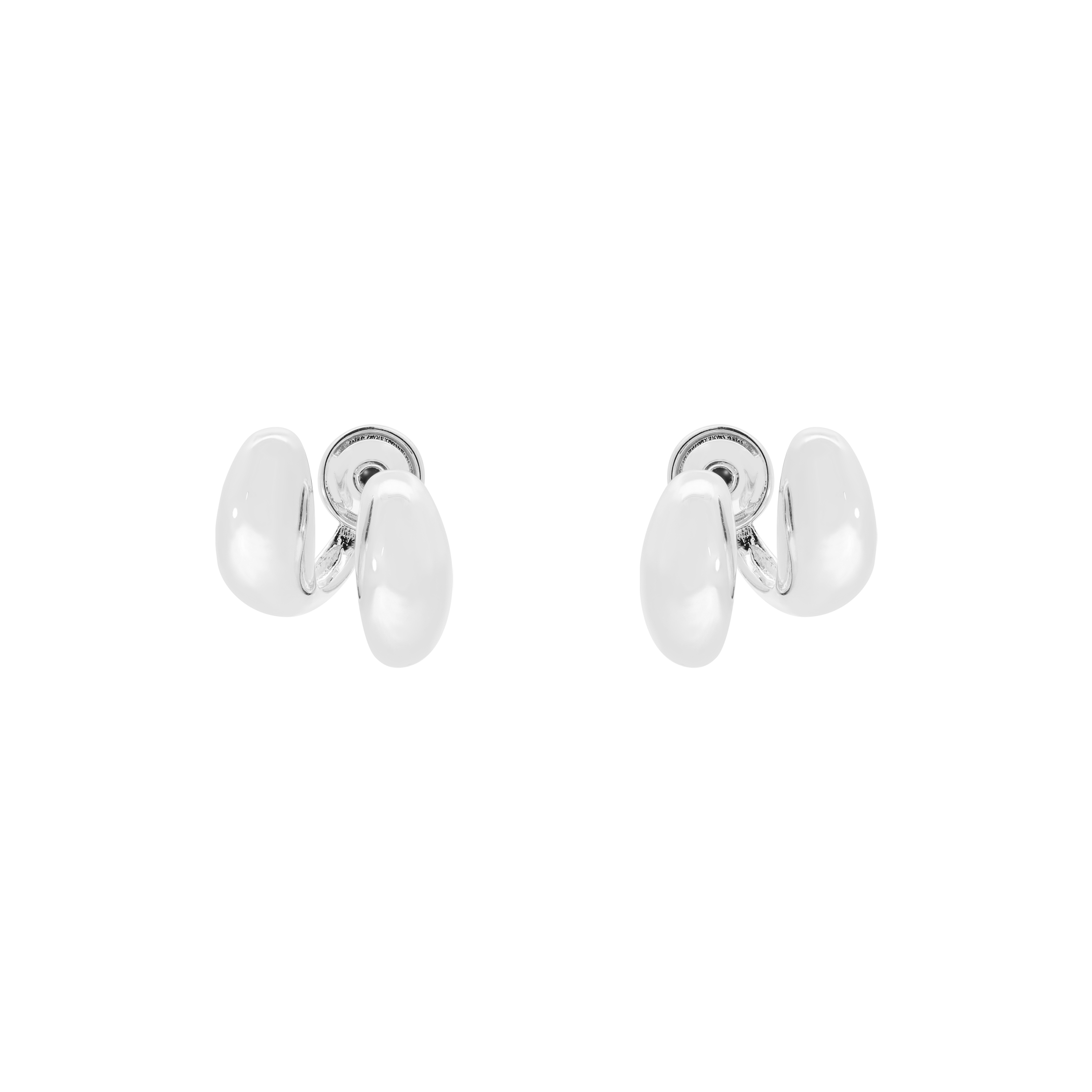 Duo Earring Studs - Silver