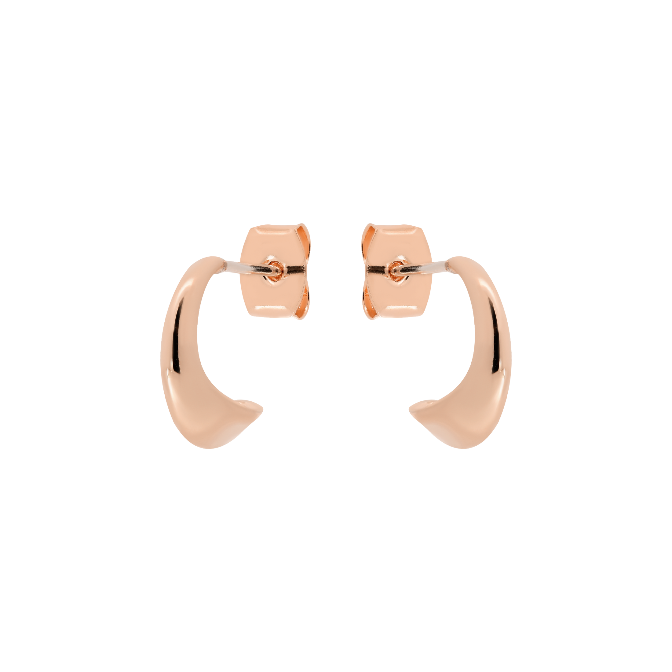 Elixir Curved Geometric Hoop Earrings - Rose Gold