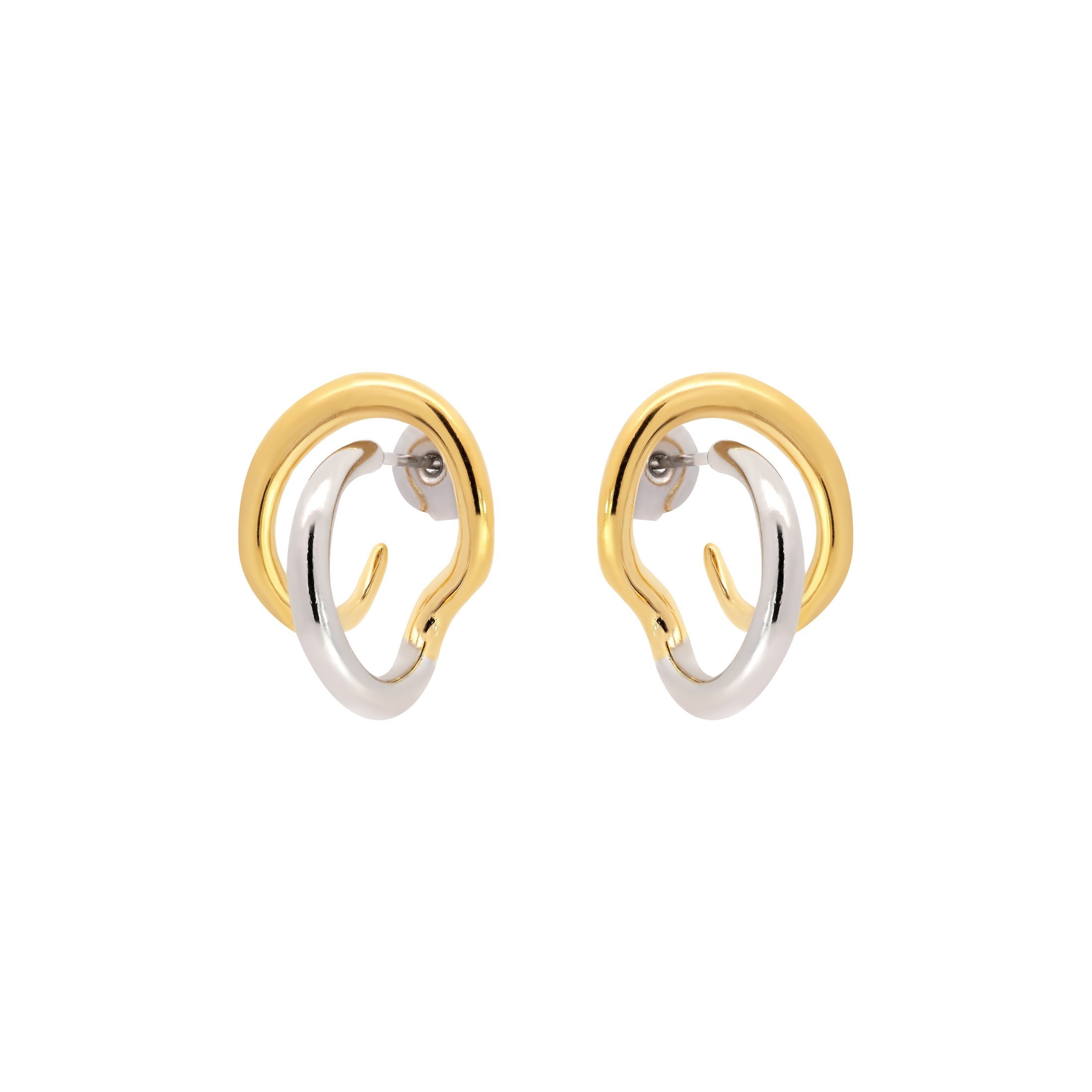 Flux Statement Geometric Earrings - Gold/Silver