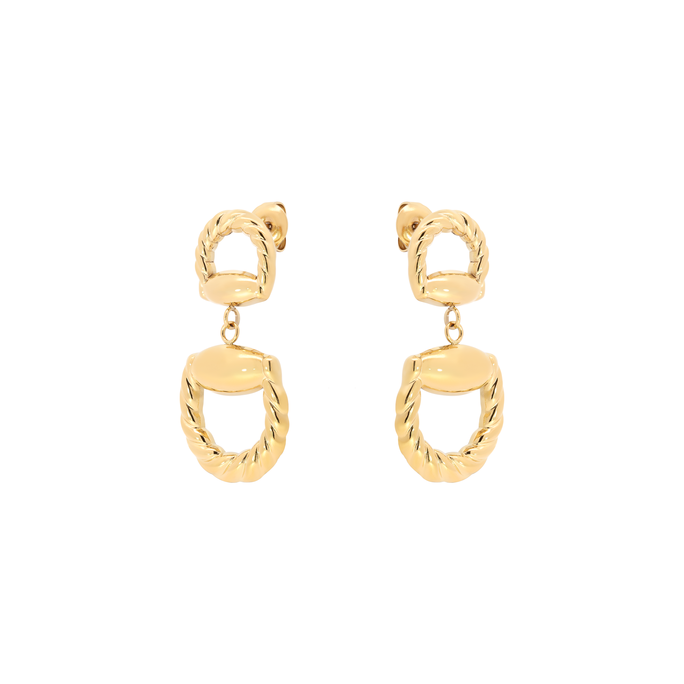 Julianne Rope Chain Earring Studs - Gold
