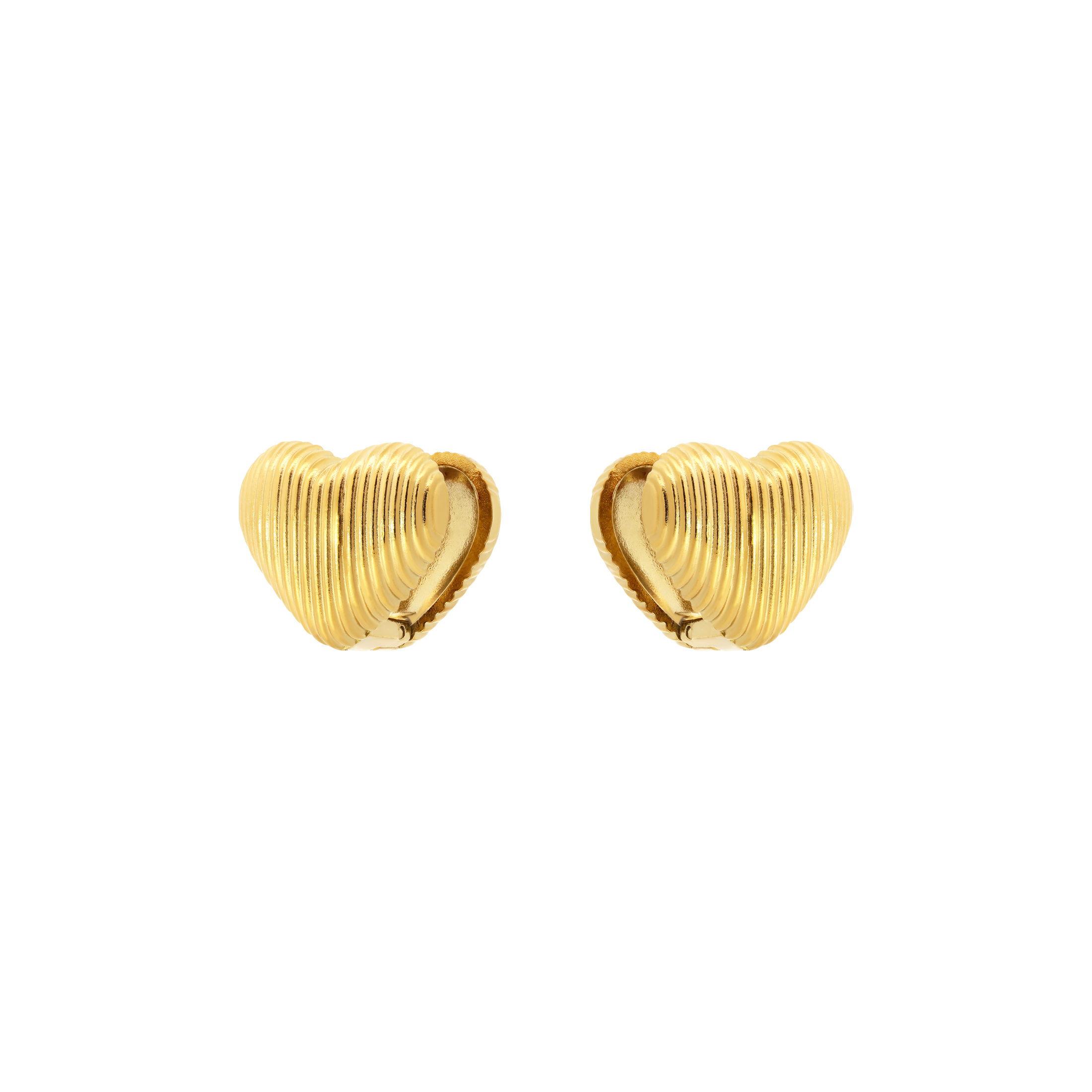 Love Club Chunky Heart Earrings 2 - Gold