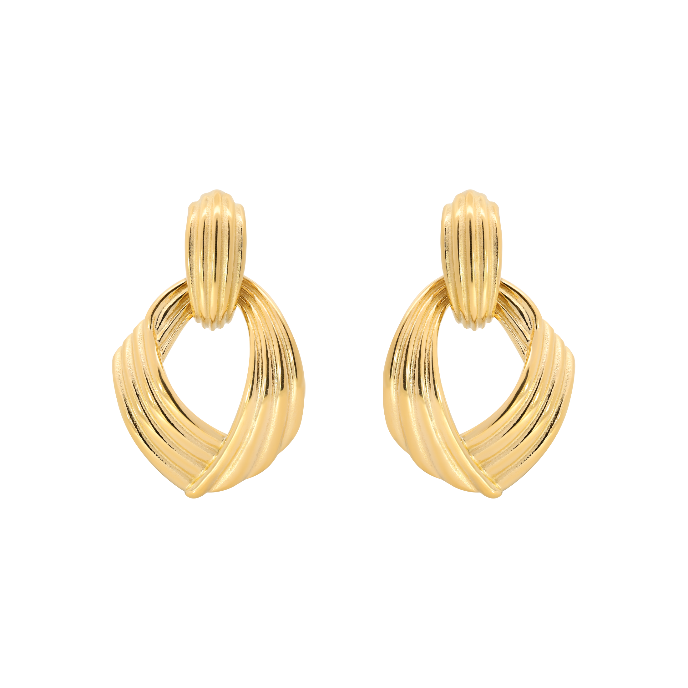 Mabel Statement Textured Earrings - Gold