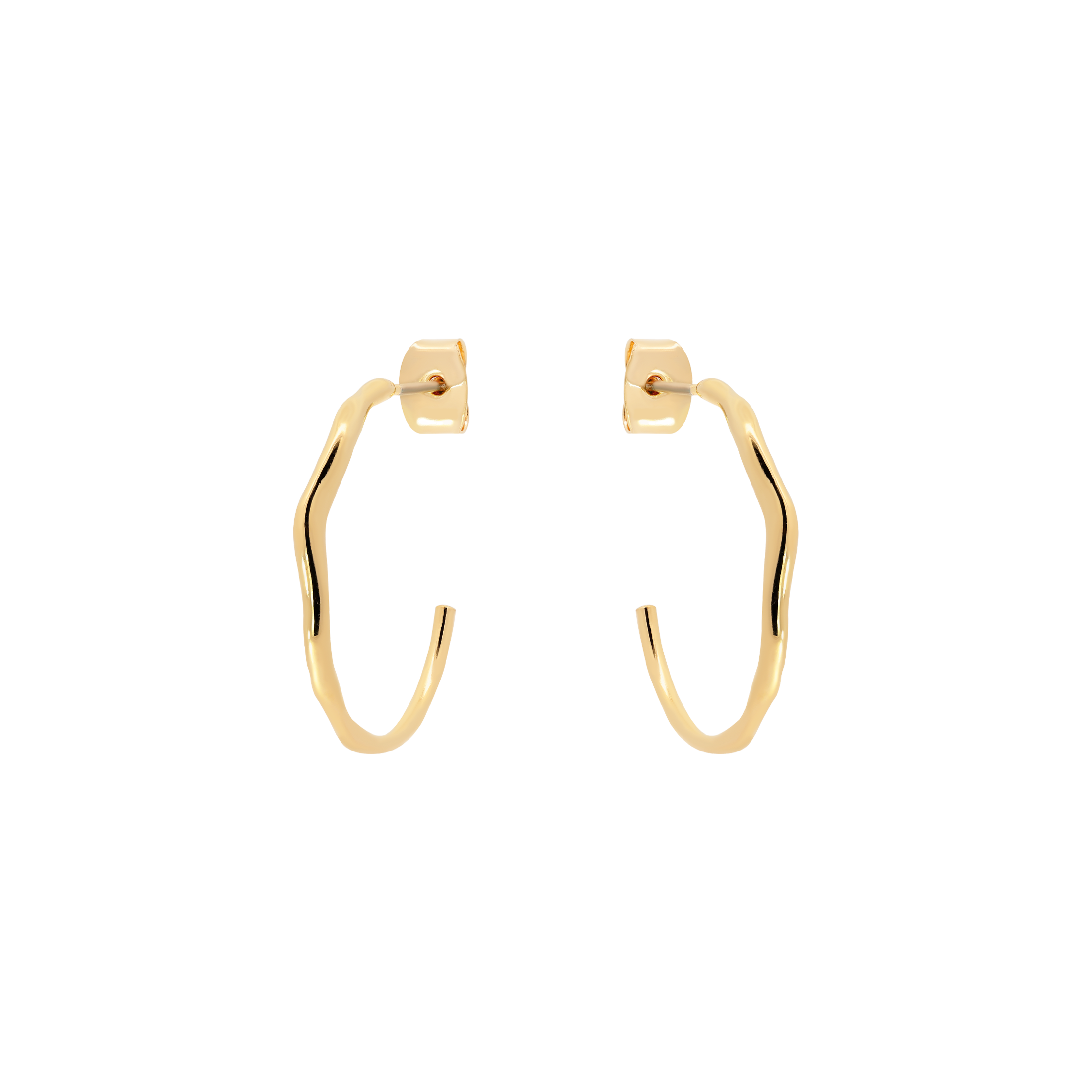 Motion Wave Hoop Earrings - Gold