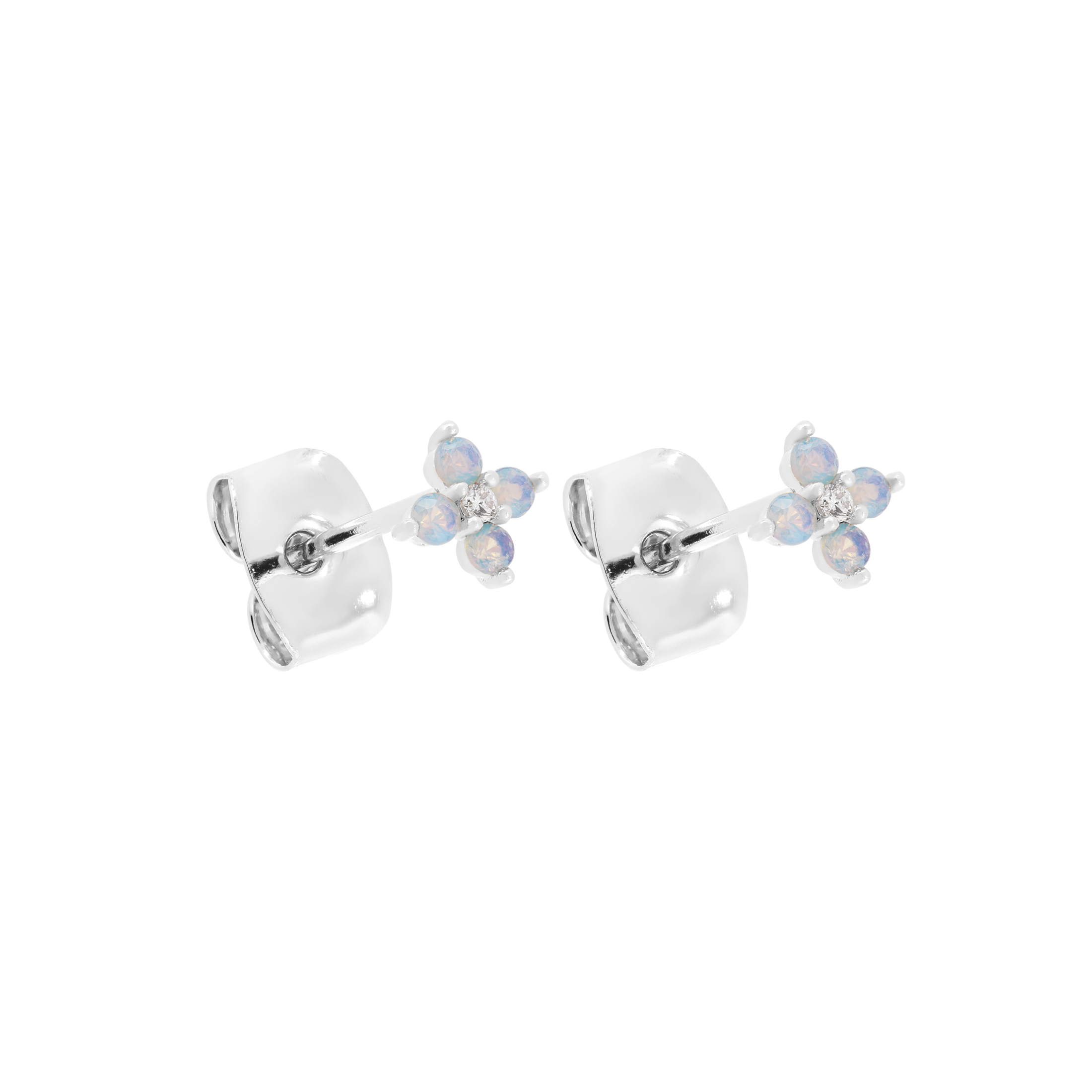Nami Gemstone Clover Earring Studs - Sterling Silver