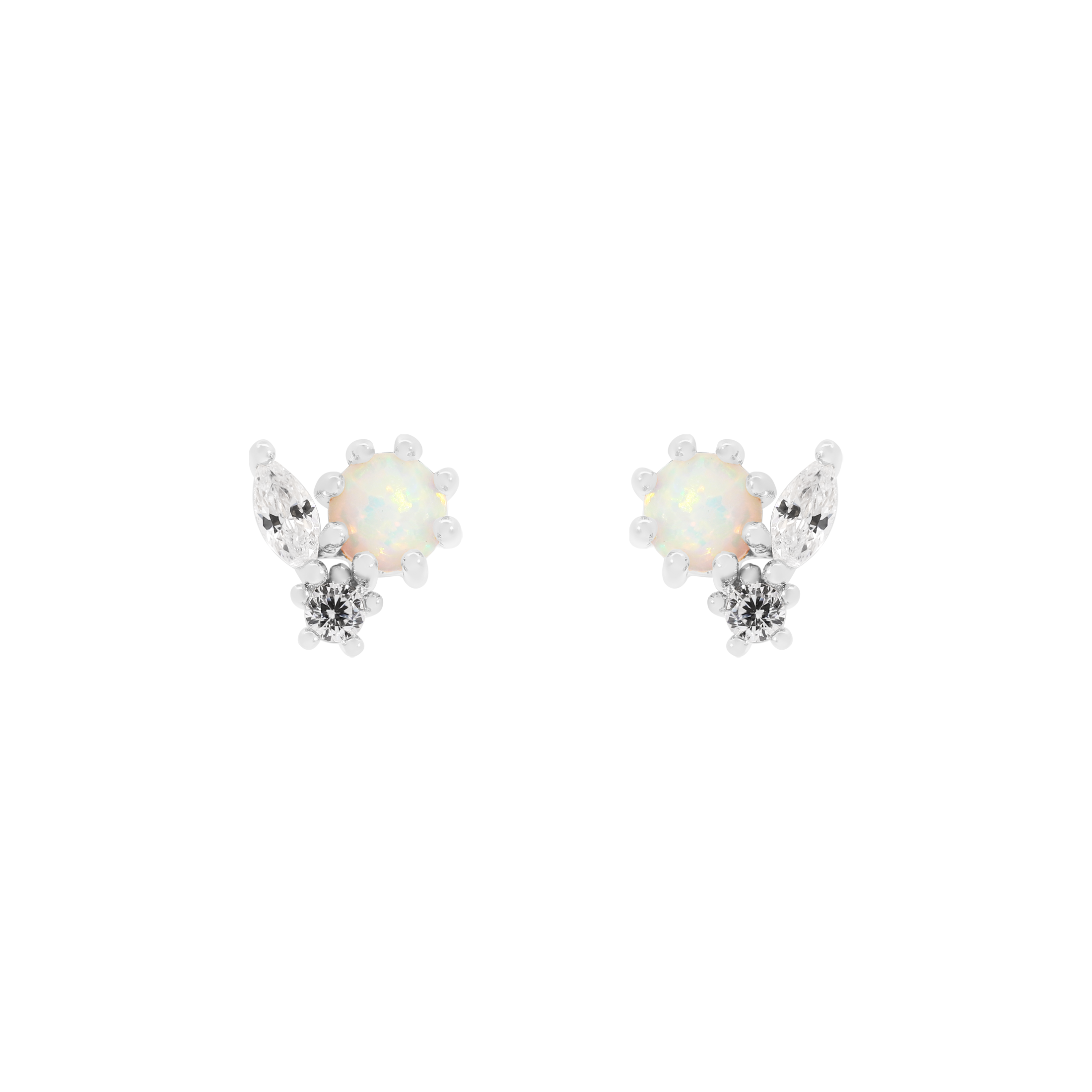Oasis Opal & Gemstone Earring Studs - Sterling Silver