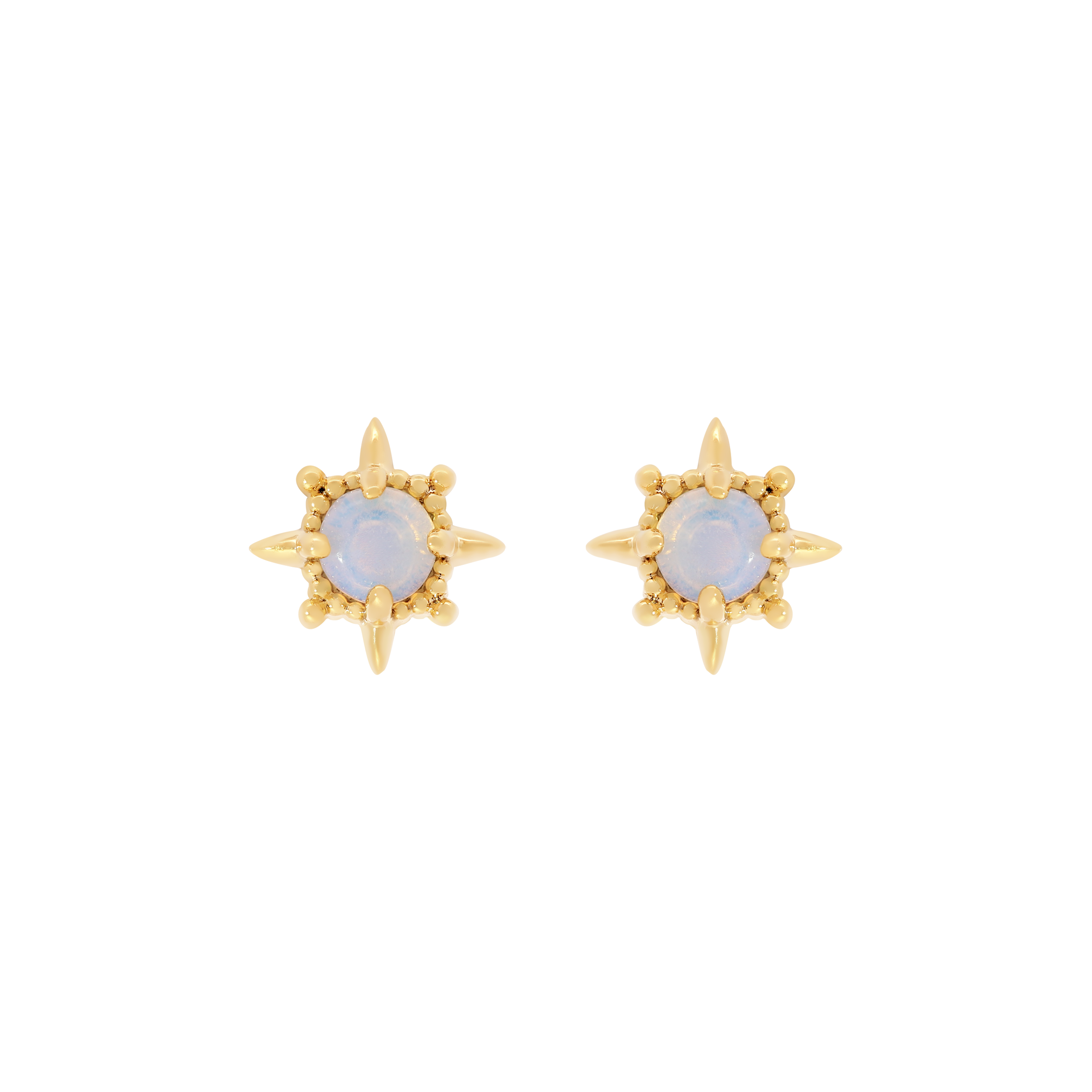 Orion Moonstone Earring Studs - Gold