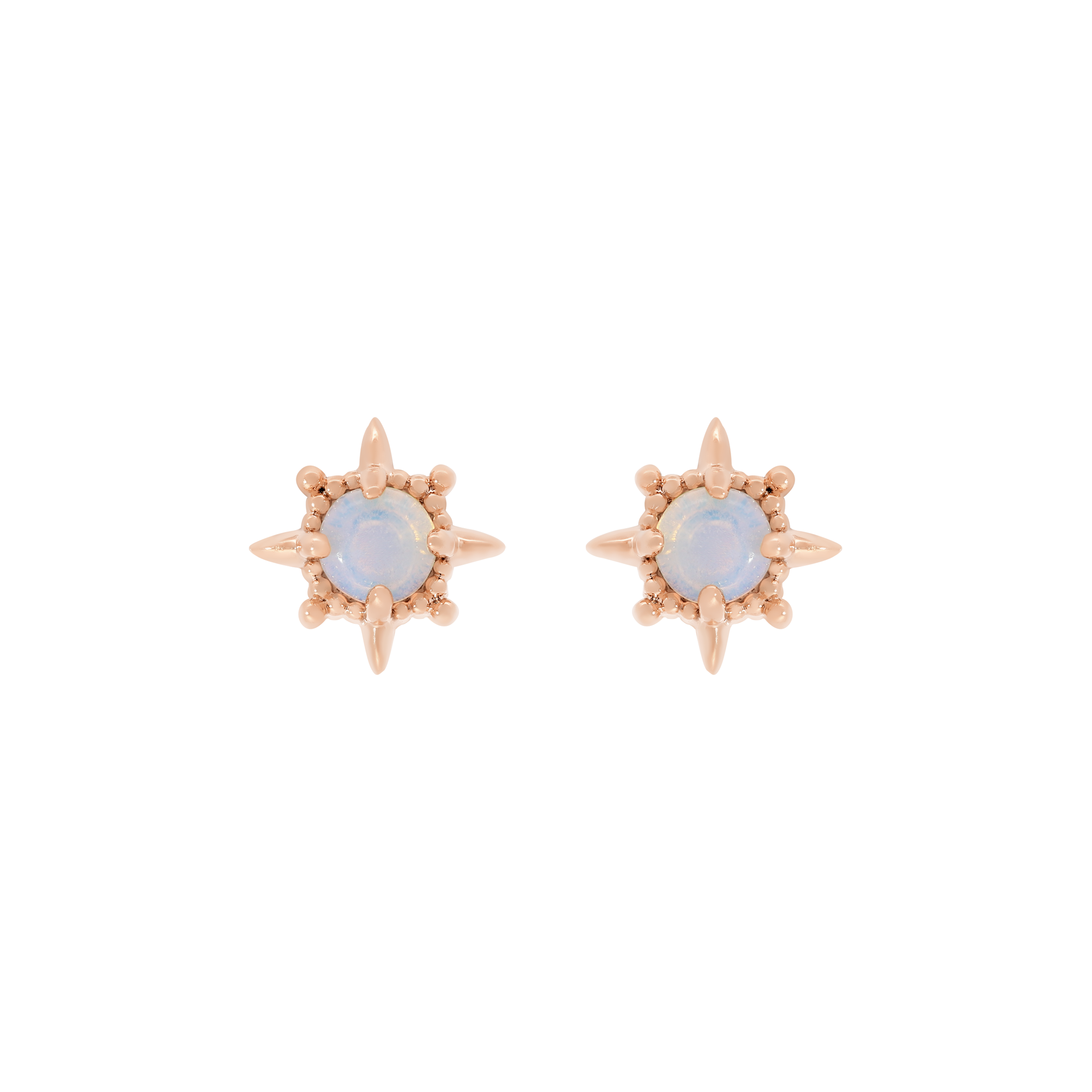 Orion Moonstone Earring Studs - Rose Gold