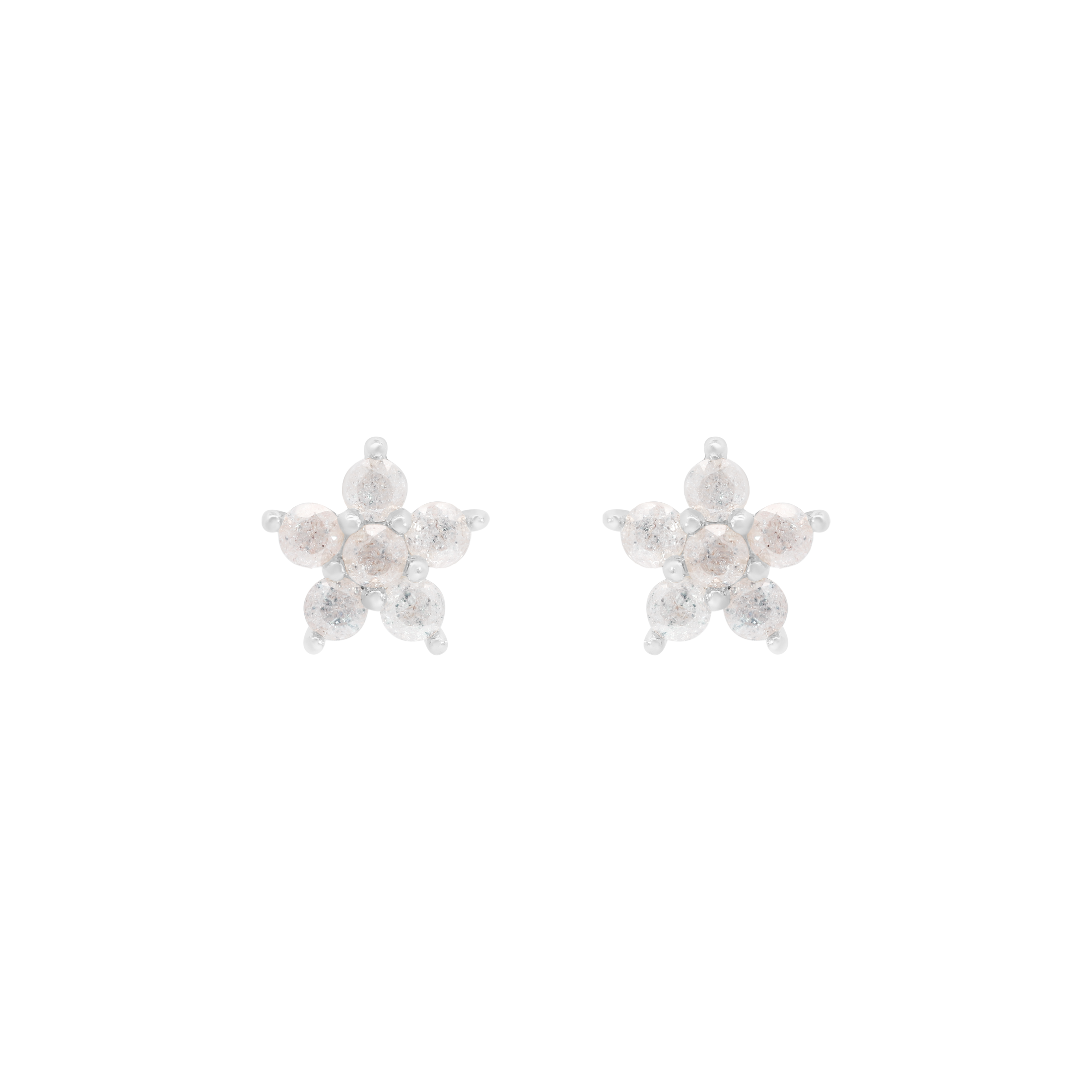 Pastlife Flower Gemstone Earring Studs - Sterling Silver