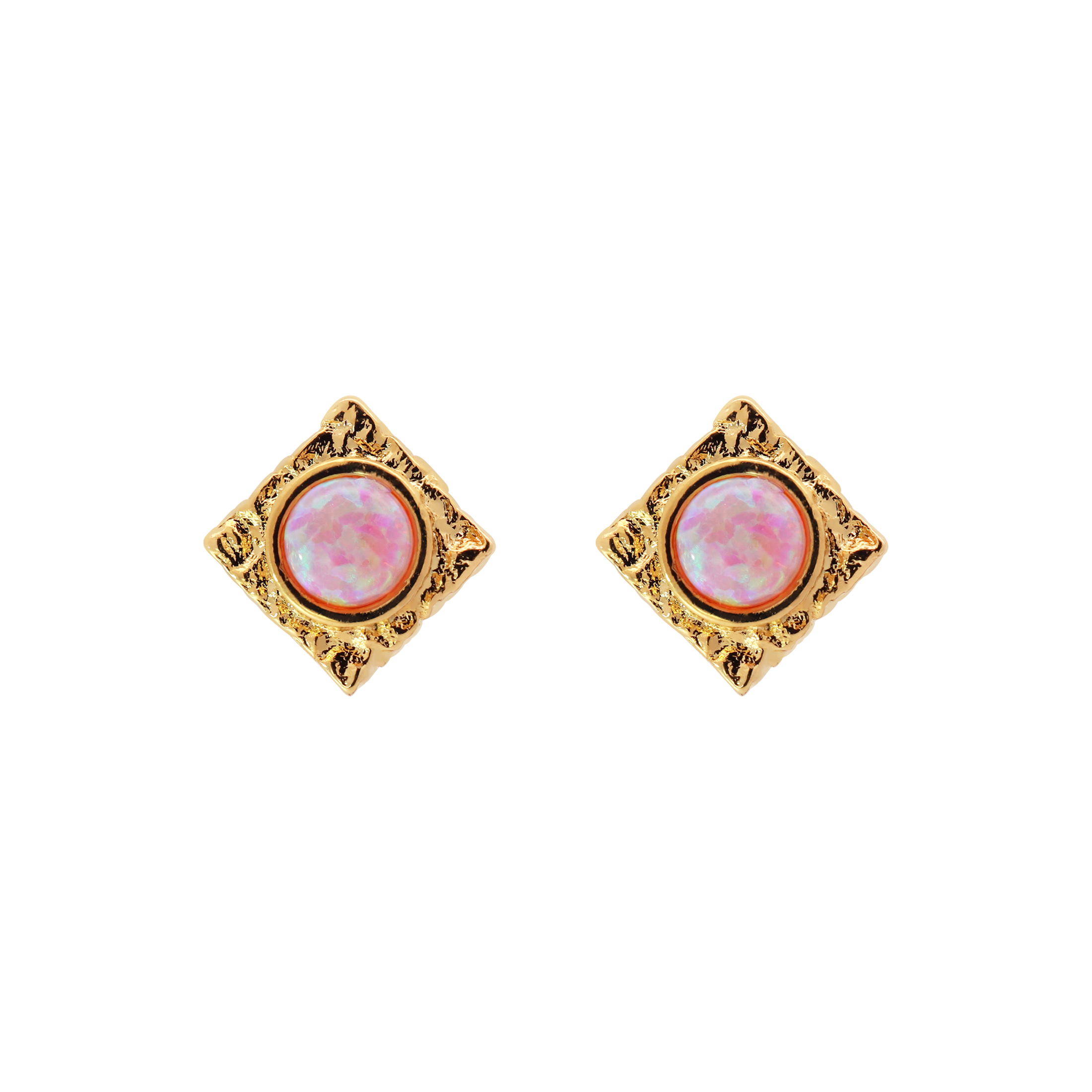 Portal Opal Earring Studs - Gold