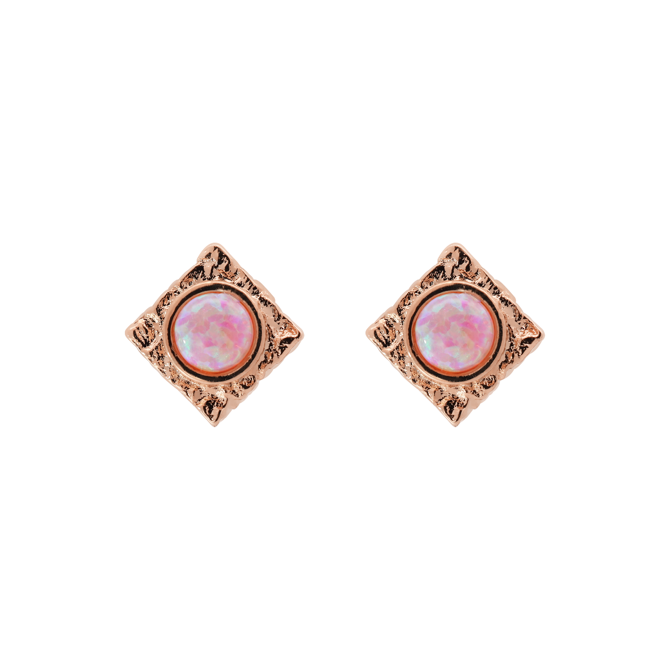Portal Opal Earring Studs - Rose Gold