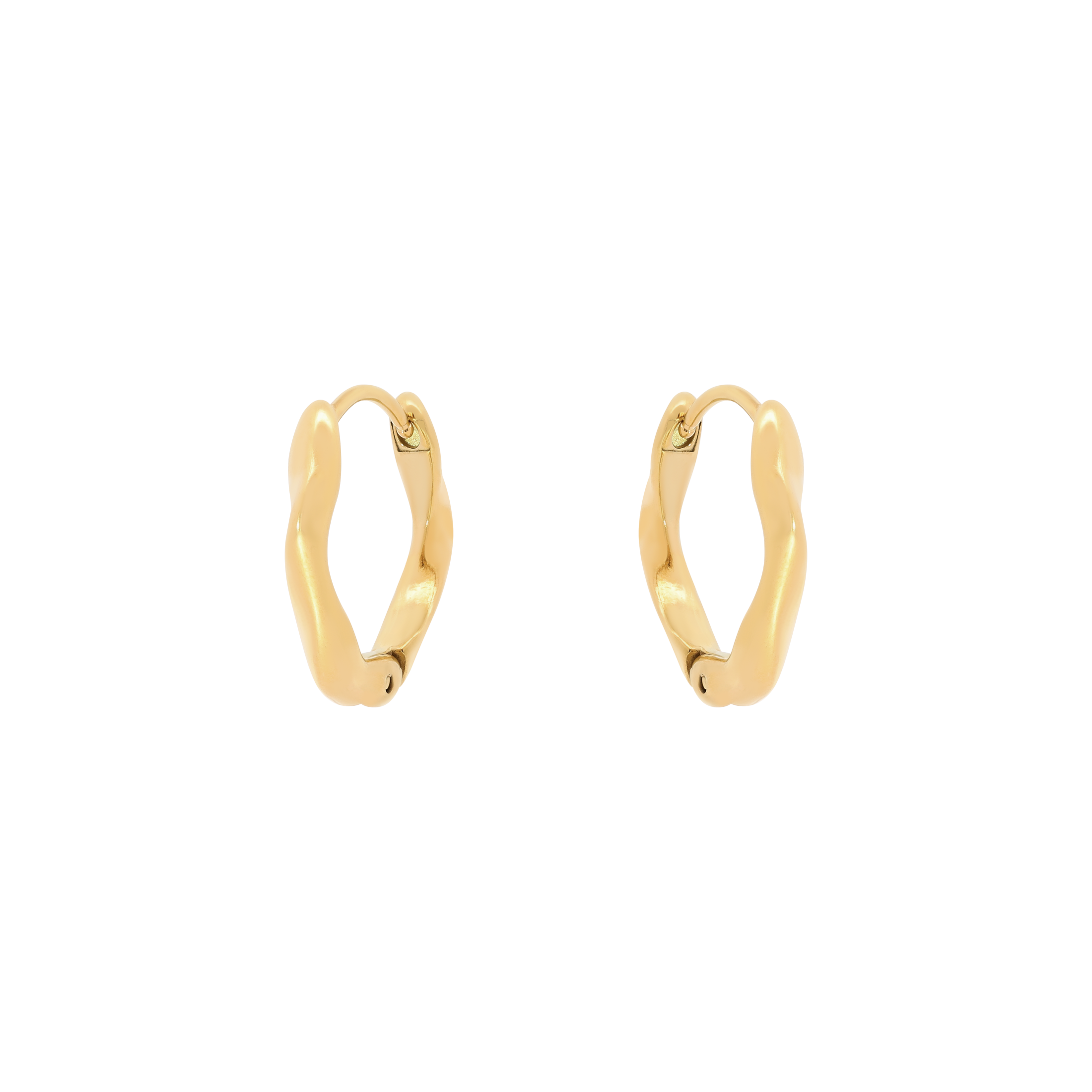 Ripple Hoop Earrings - Gold