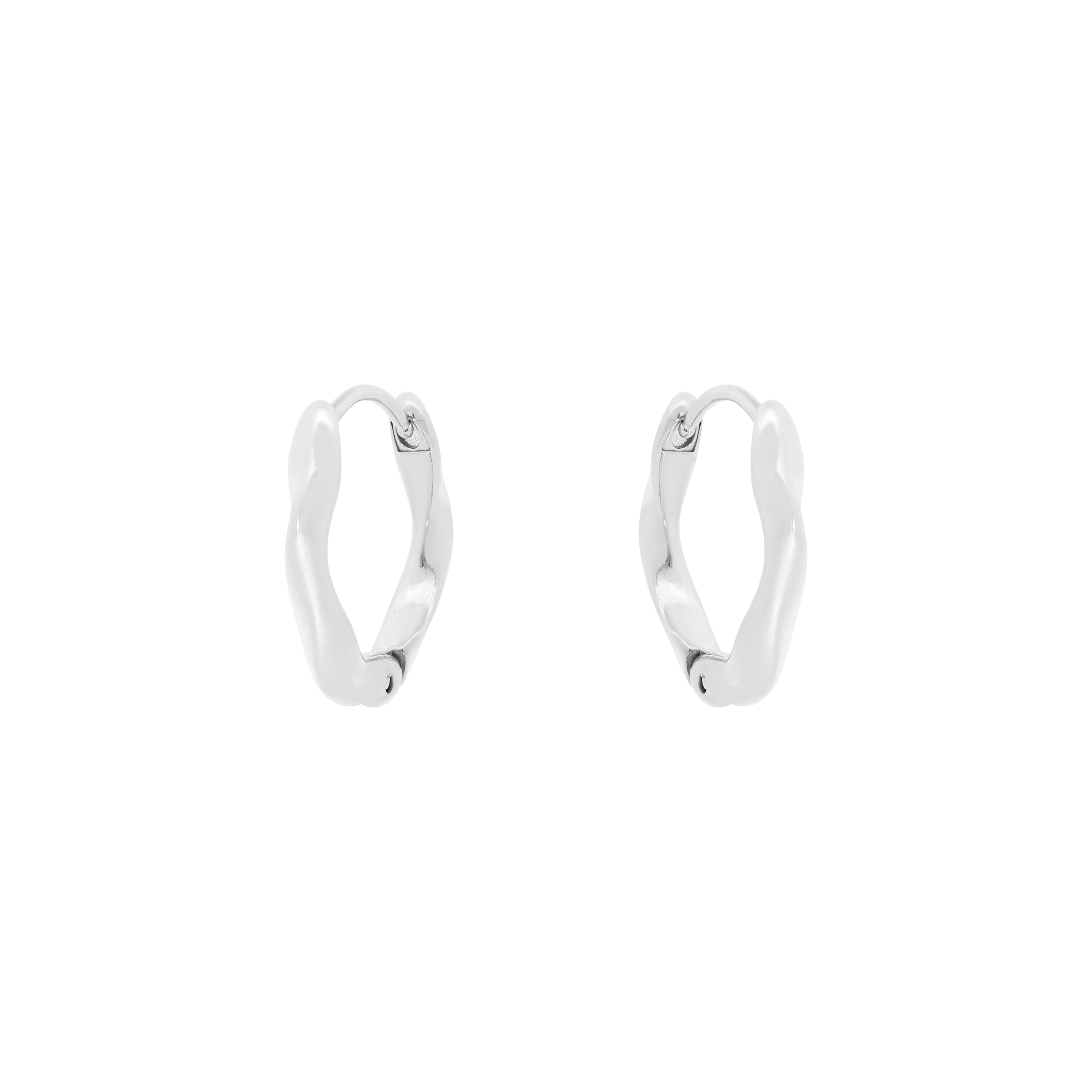 Ripple Hoop Earrings - Silver