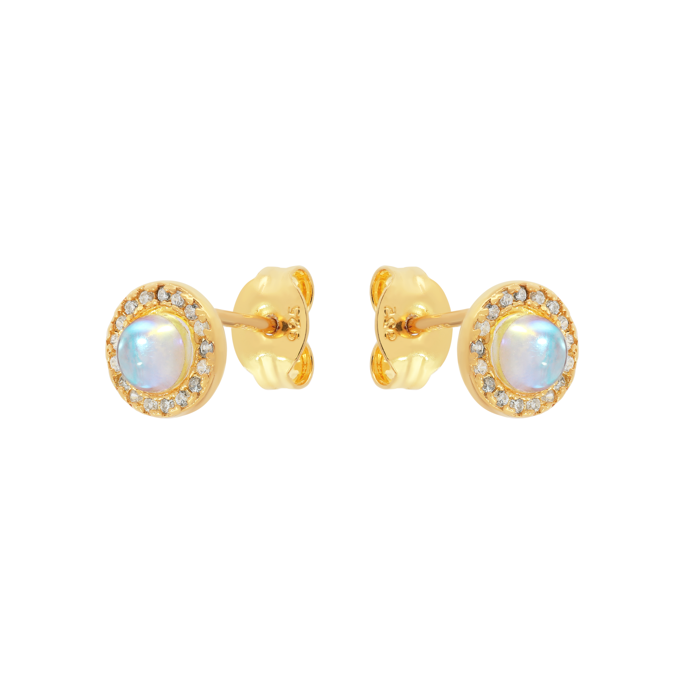 Sanctum Moonstone & Gem Earring Studs - Gold