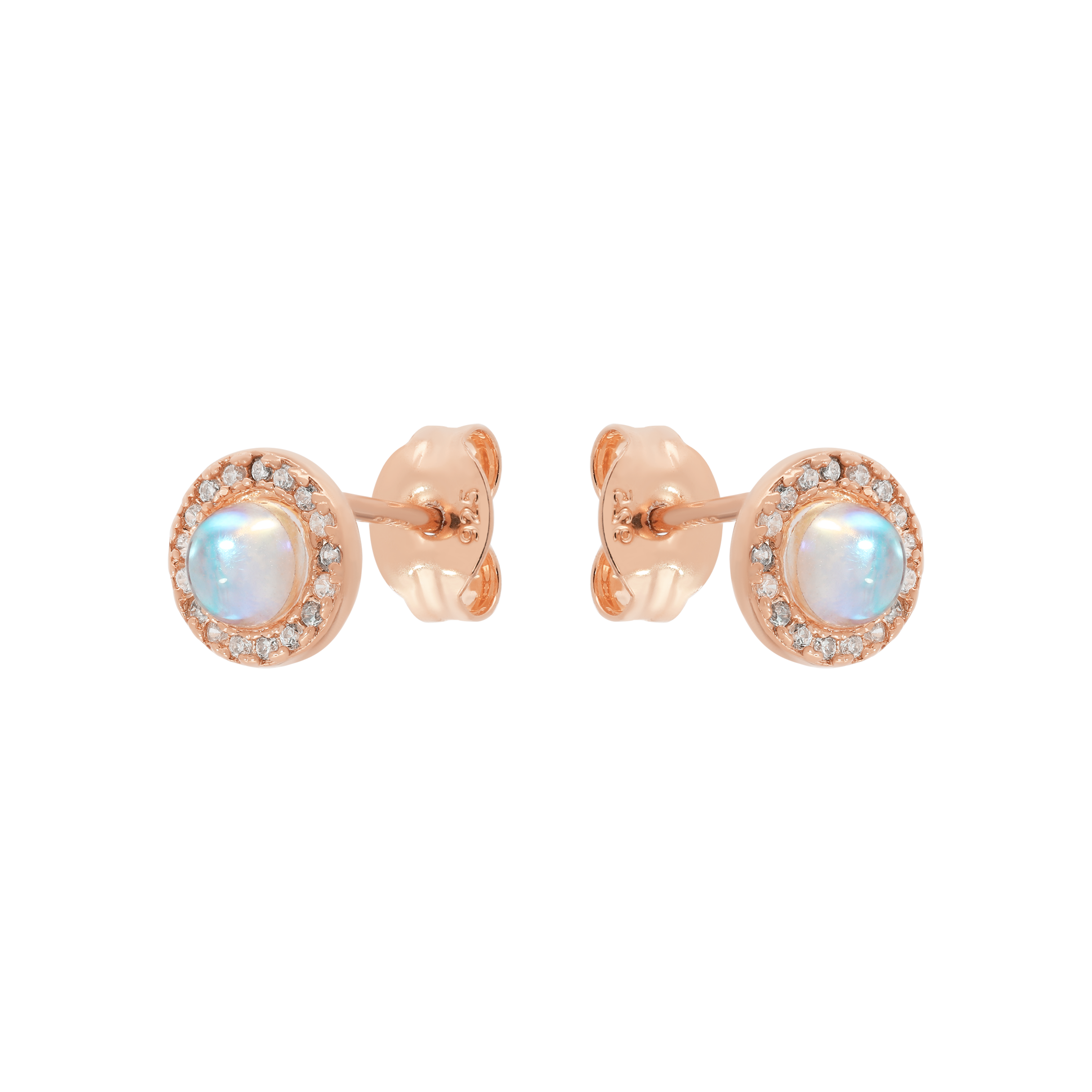 Sanctum Moonstone & Gem Earring Studs - Rose Gold