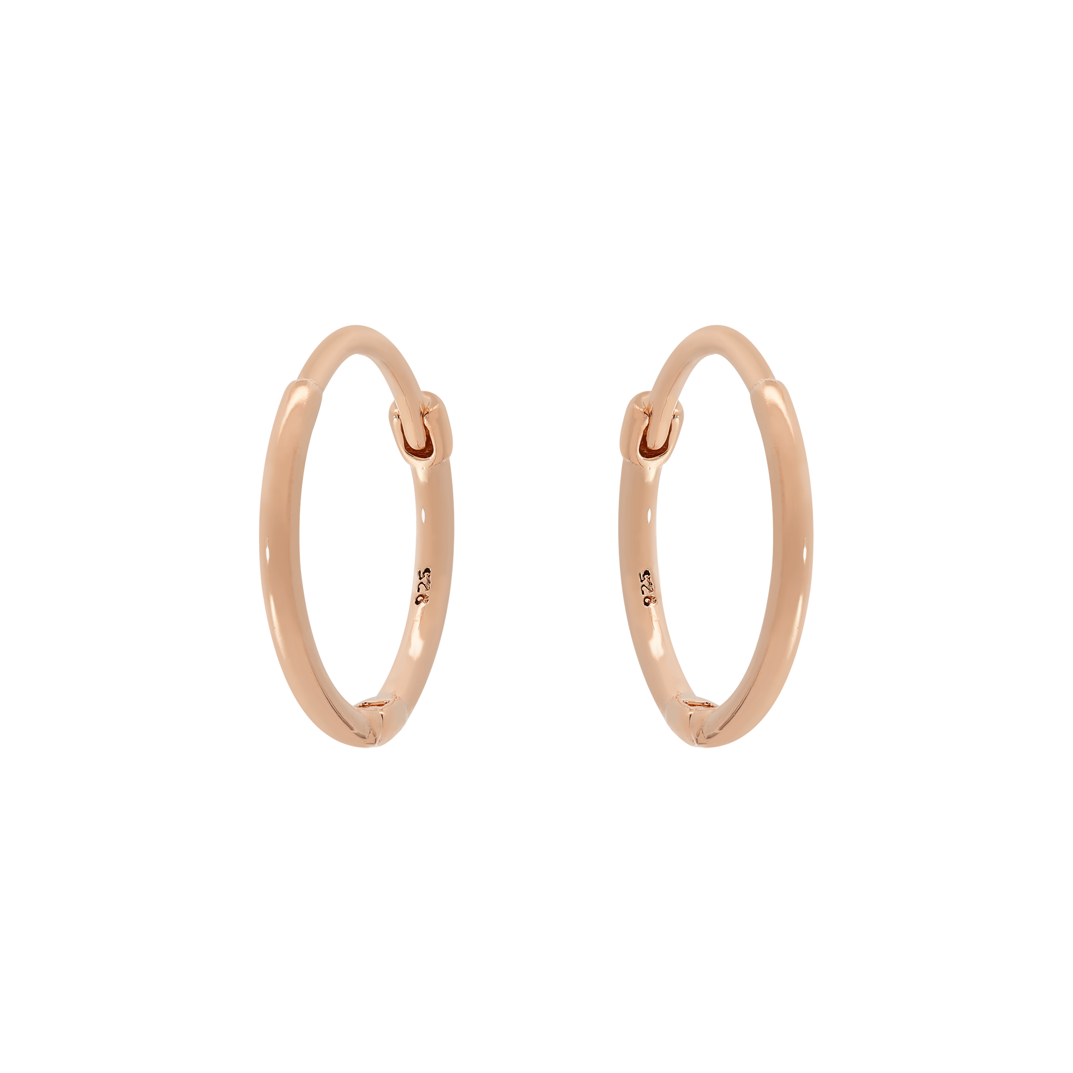 Segment Huggie Medium Hoop Earrings - Rose Gold