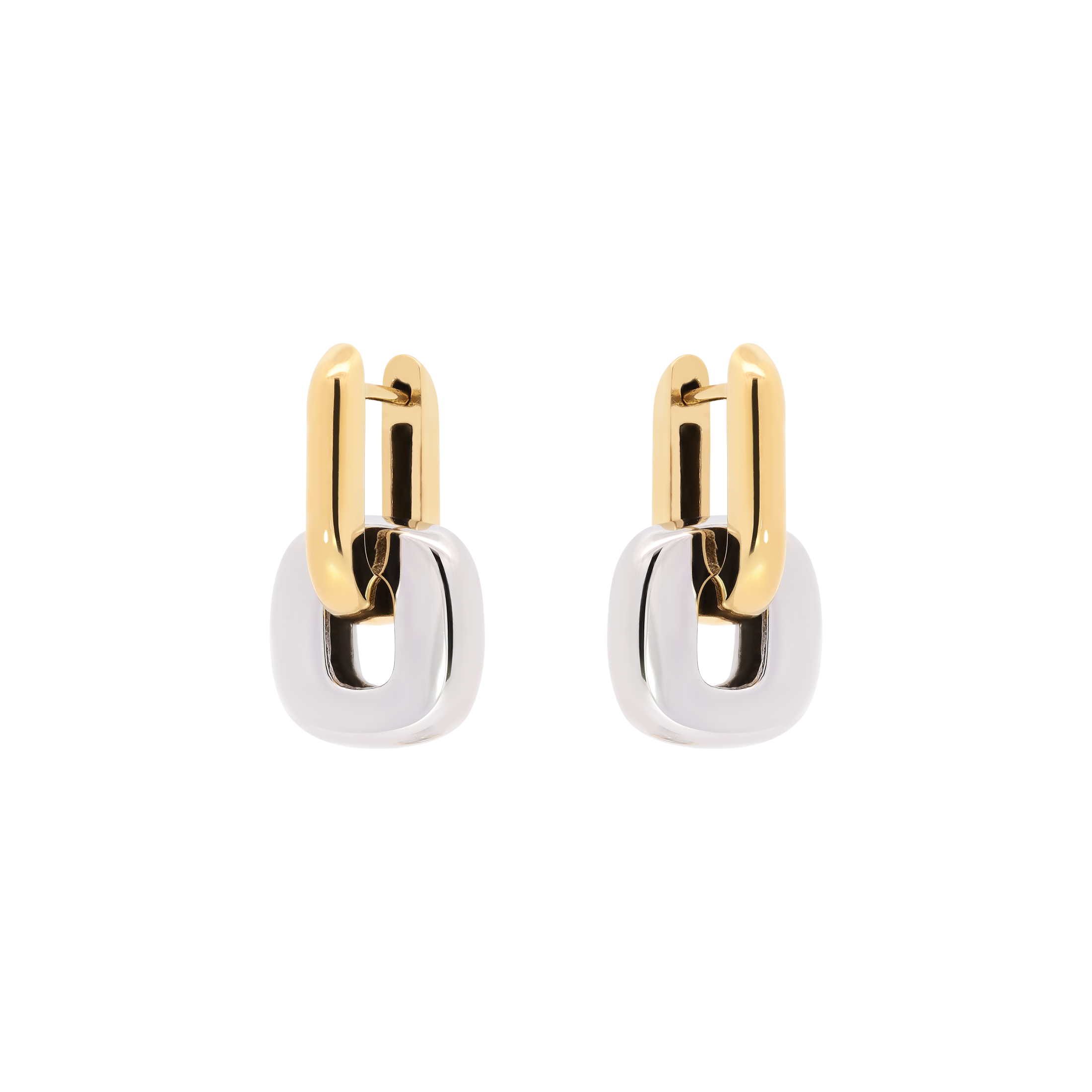 Sonder Duo Toned Removable Square Pendant Hoop Earrings
