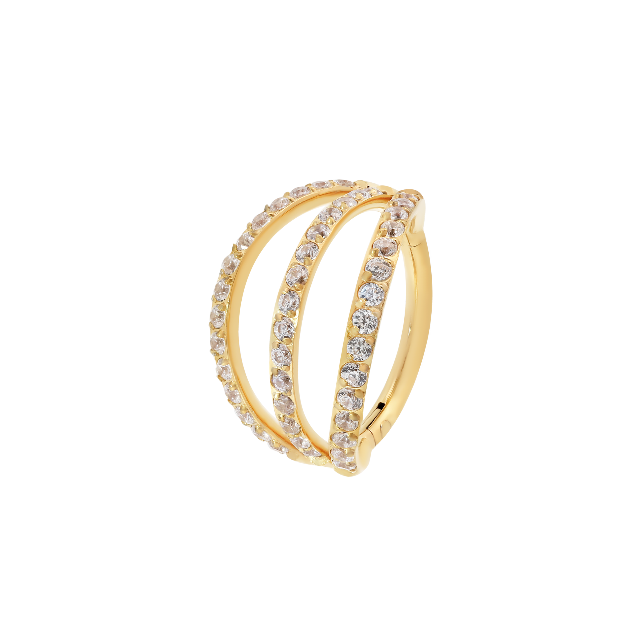 Aure Gemstone Helix Conch & Cartilage Hoop Piercing - Gold