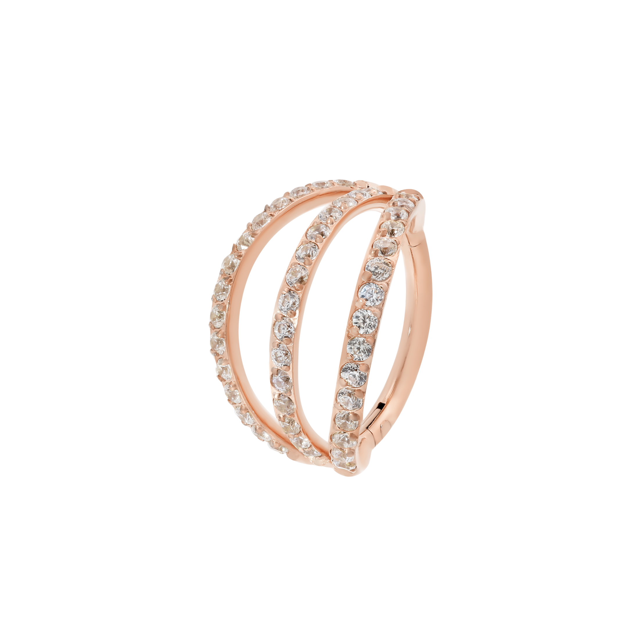 Aure Gemstone Helix Conch & Cartilage Hoop Piercing - Rose Gold
