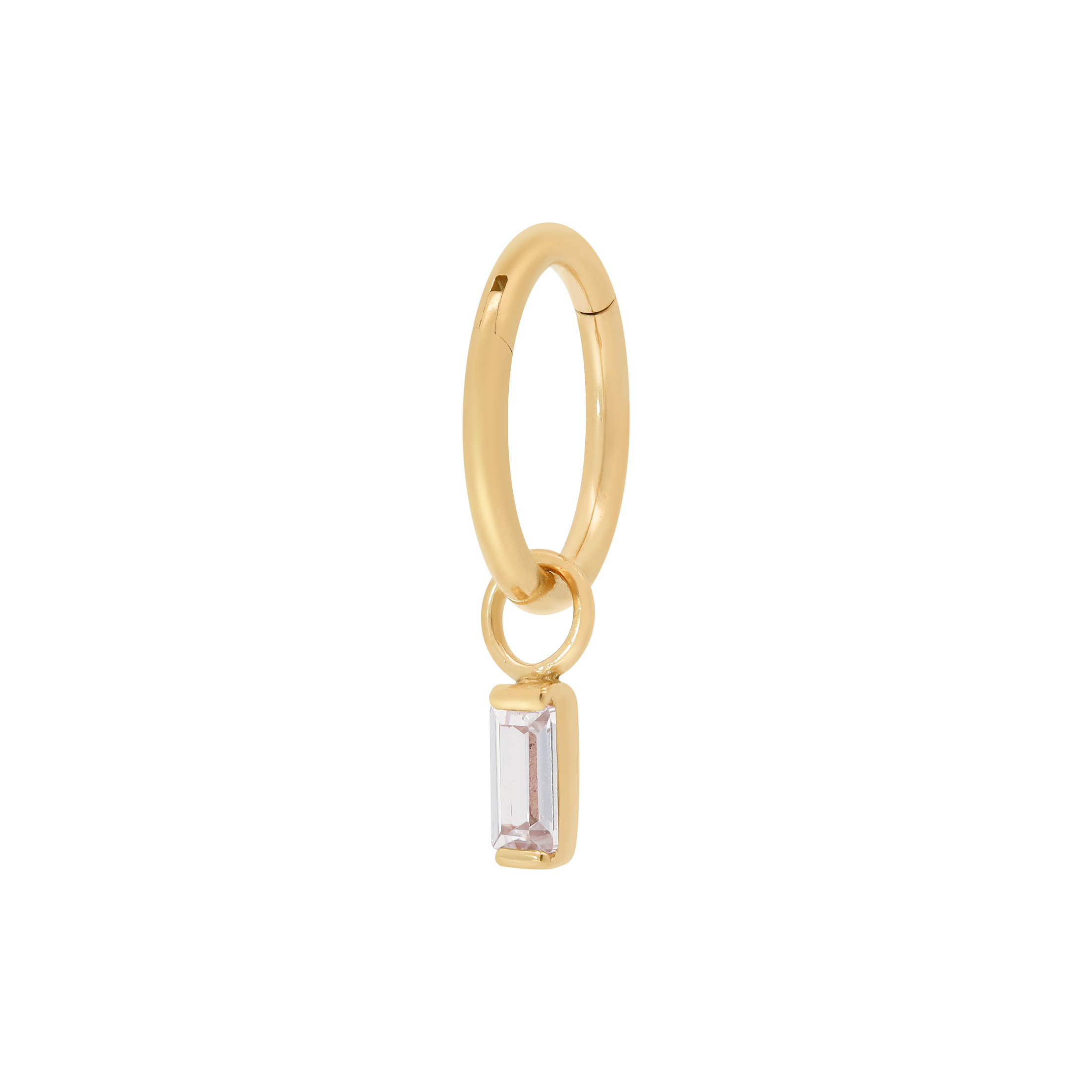 Bliss Baguette Gem Helix & Cartilage Hoop Ear Piercing - Gold
