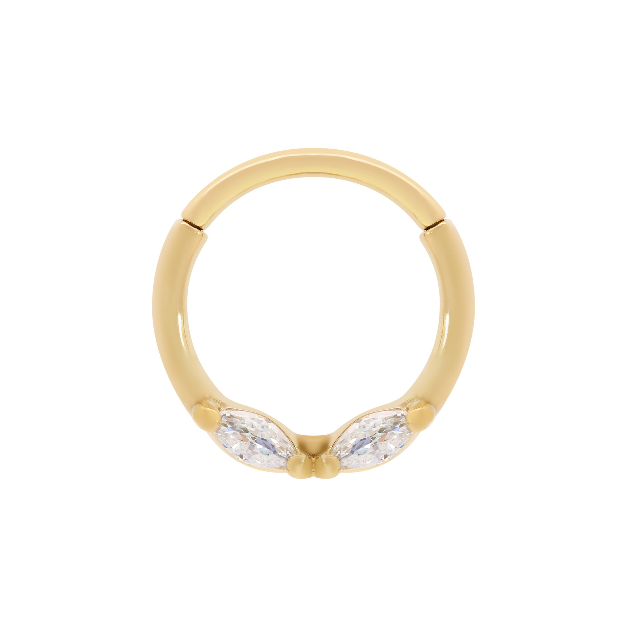 Decadent Gemstone Helix Daith & Cartilage Hoop Piercing - Gold