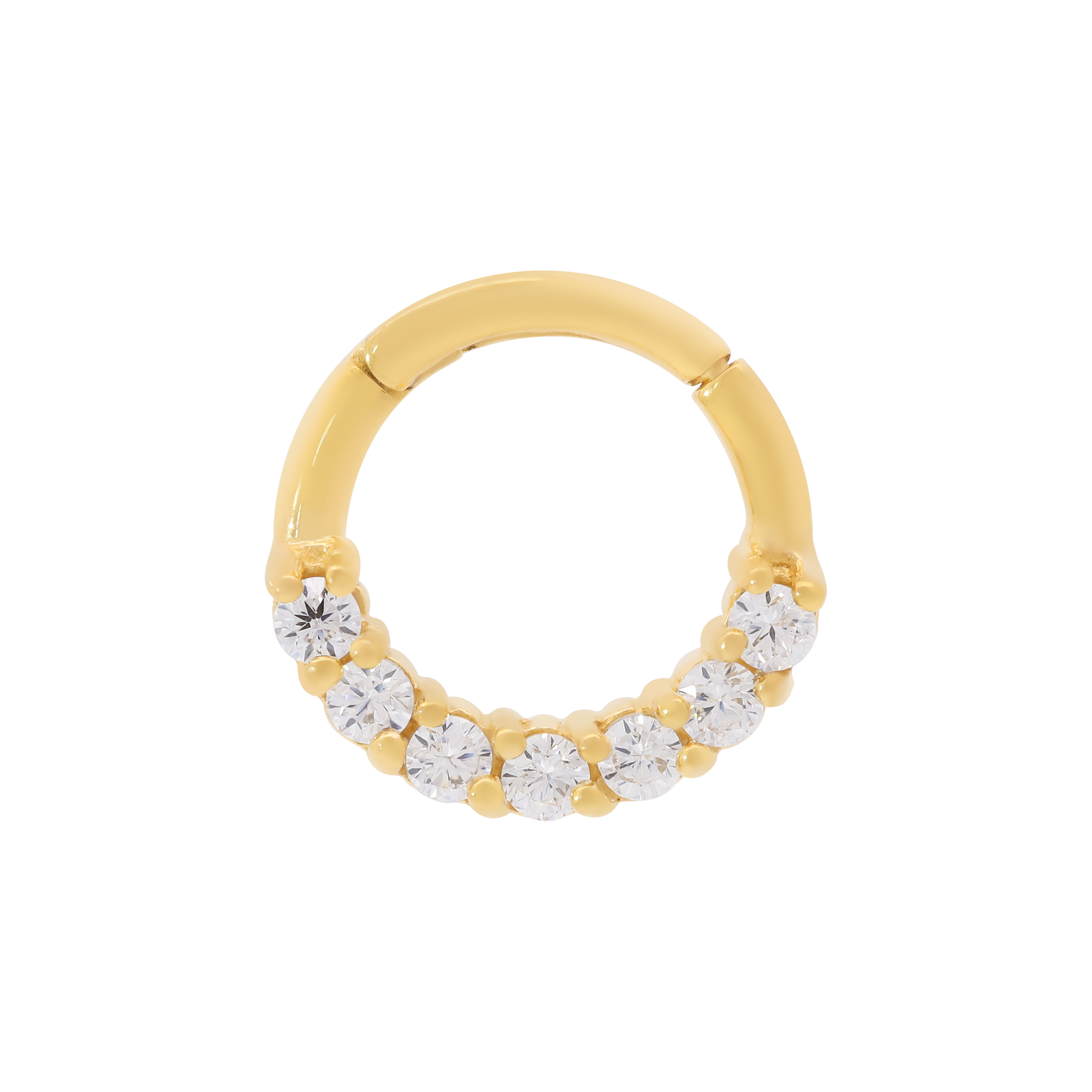 Demi Gemstone Helix Daith & Cartilage Hoop Piercing - Gold