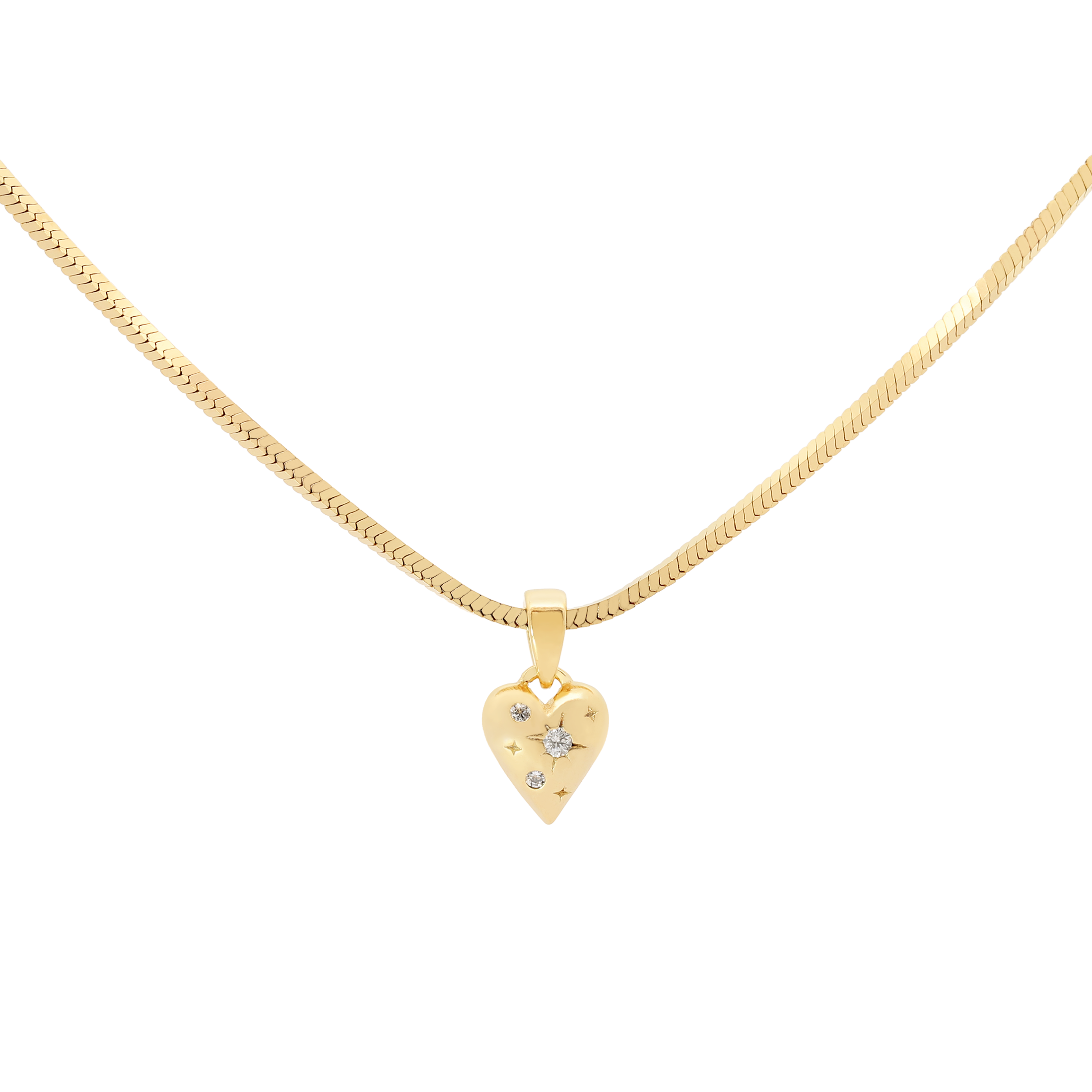 Adore Heart Charm Necklace - Gold
