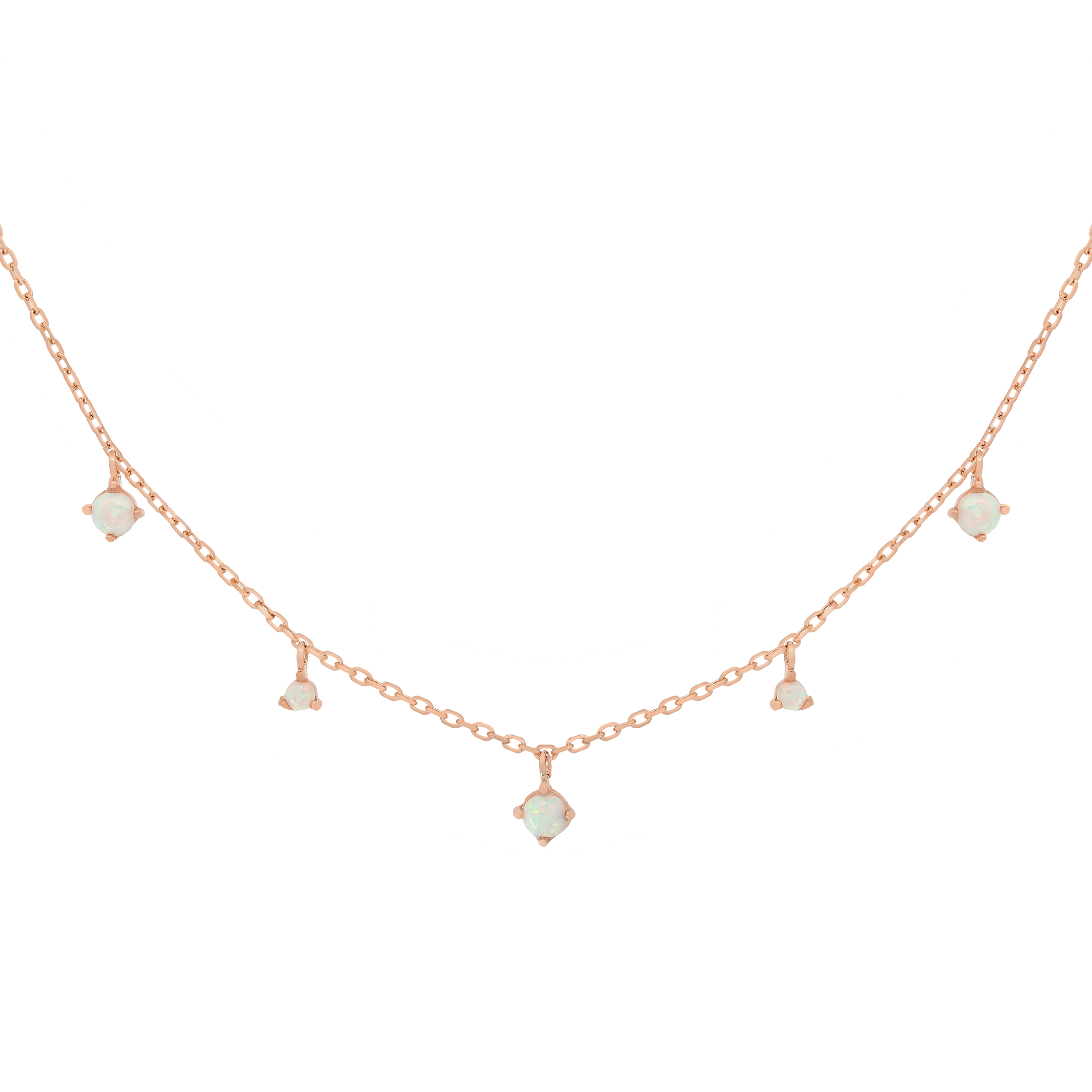 Elixir Opal Charm Necklace - Rose Gold