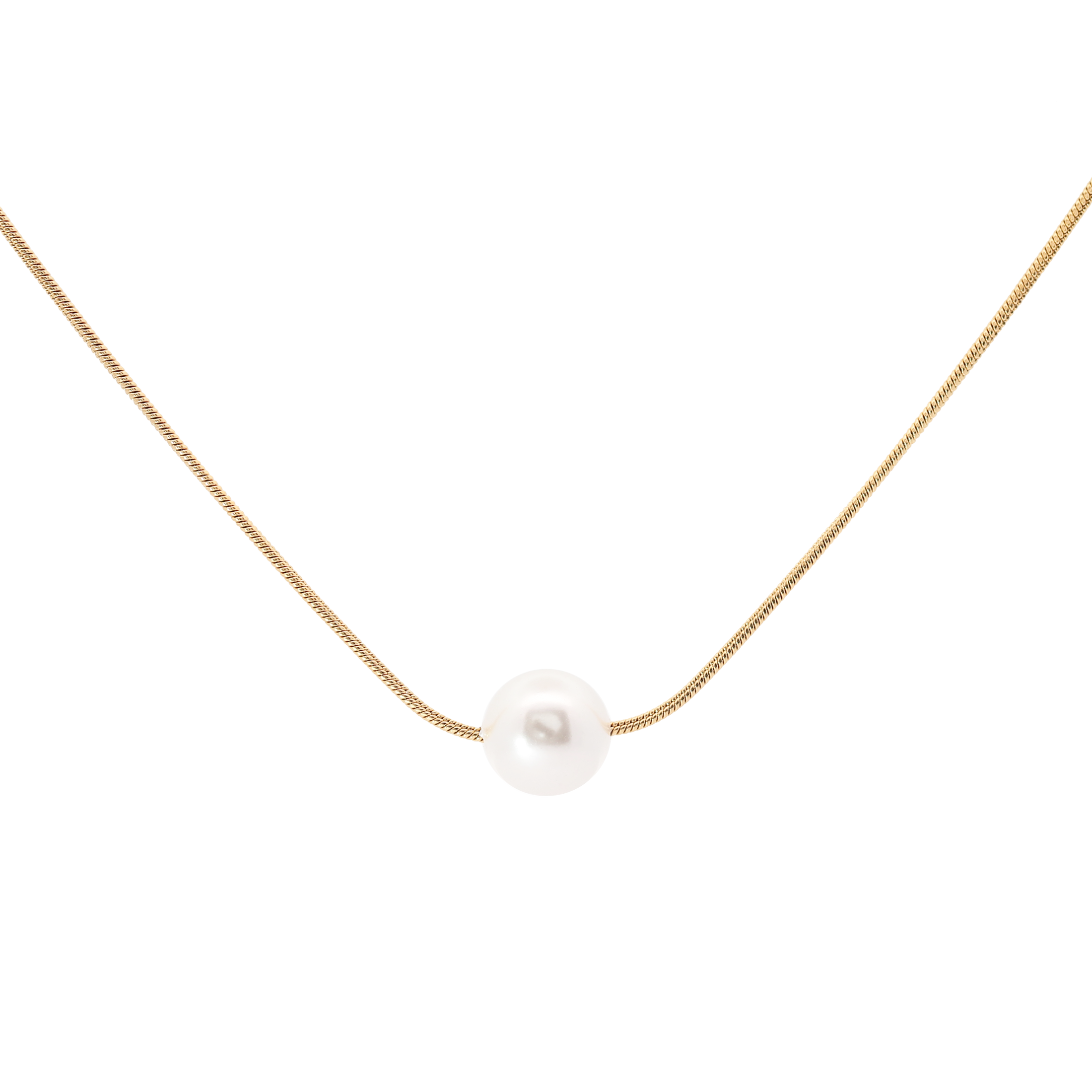 Lola Round Pearl Necklace - Gold