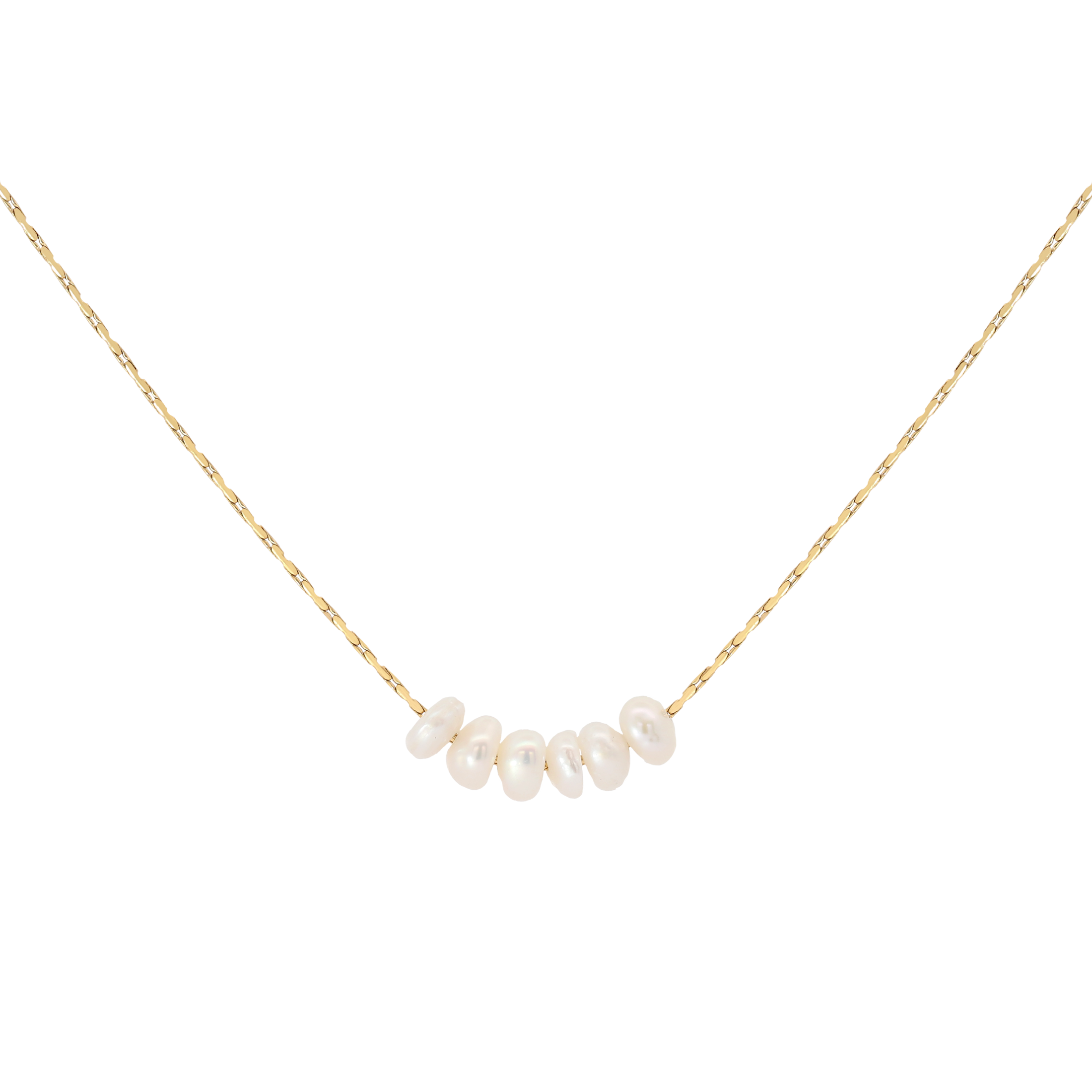 Lulu Mini Pearls Necklace - Gold