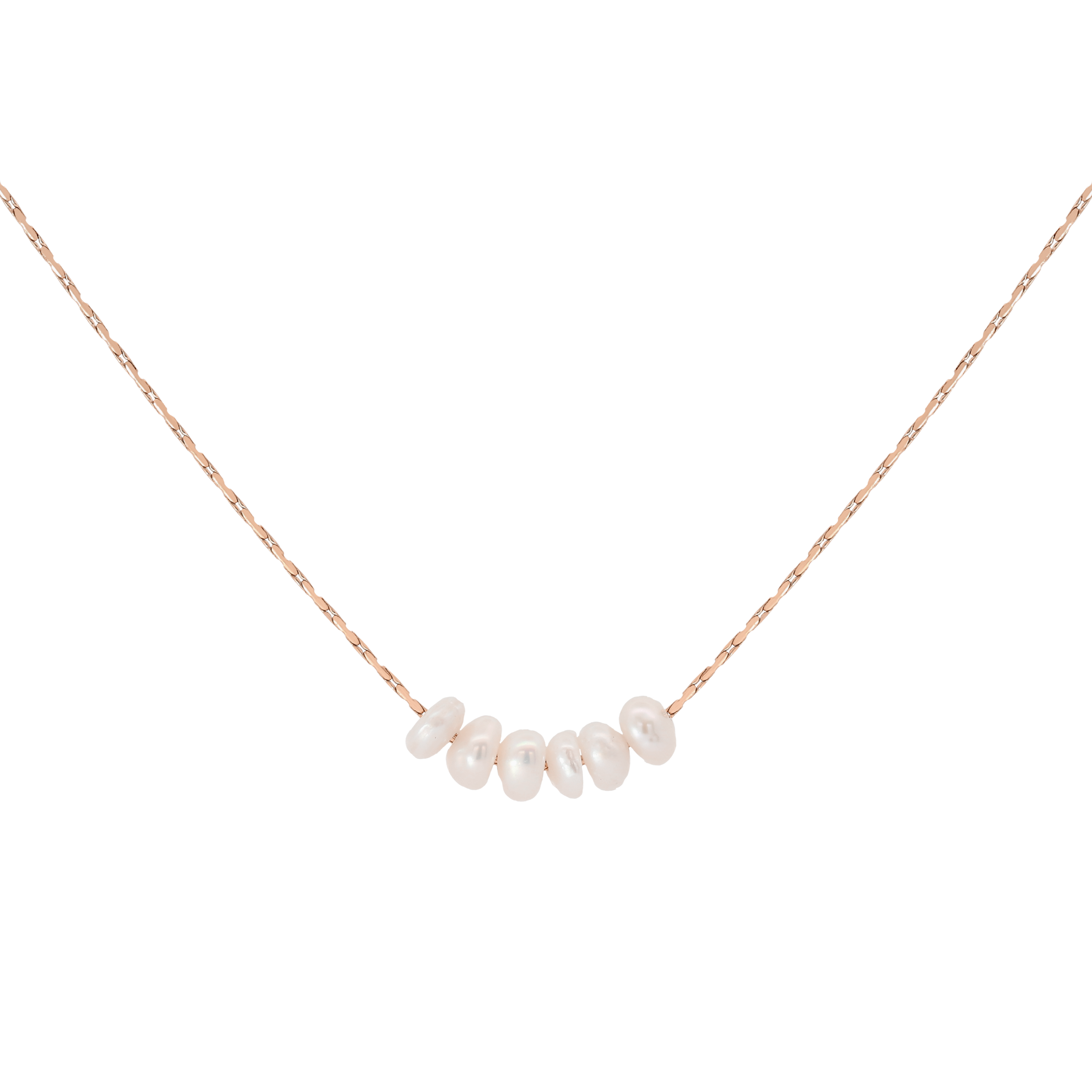 Lulu Mini Pearls Necklace - Rose Gold