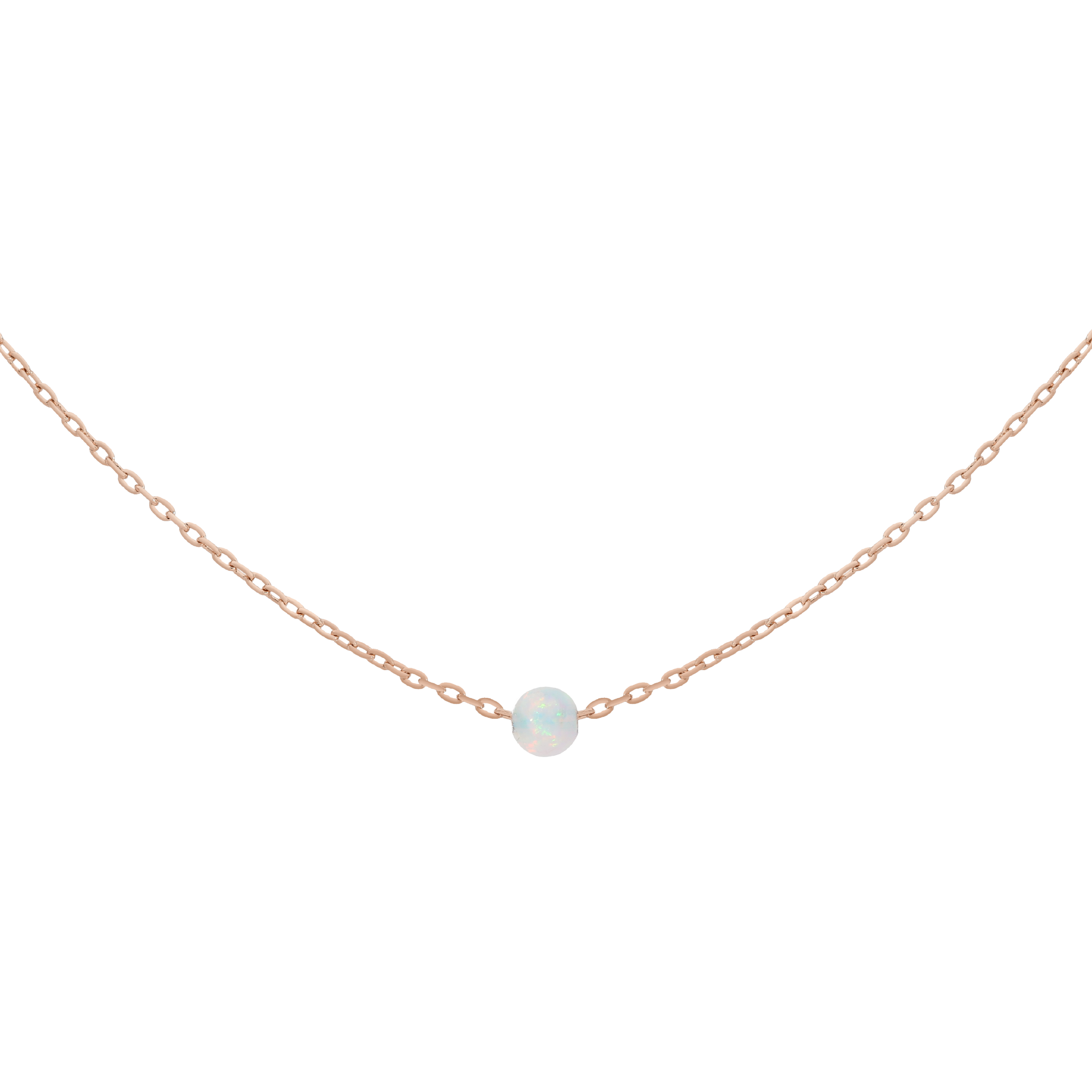 Serenity Opal Stone Necklace - Rose Gold