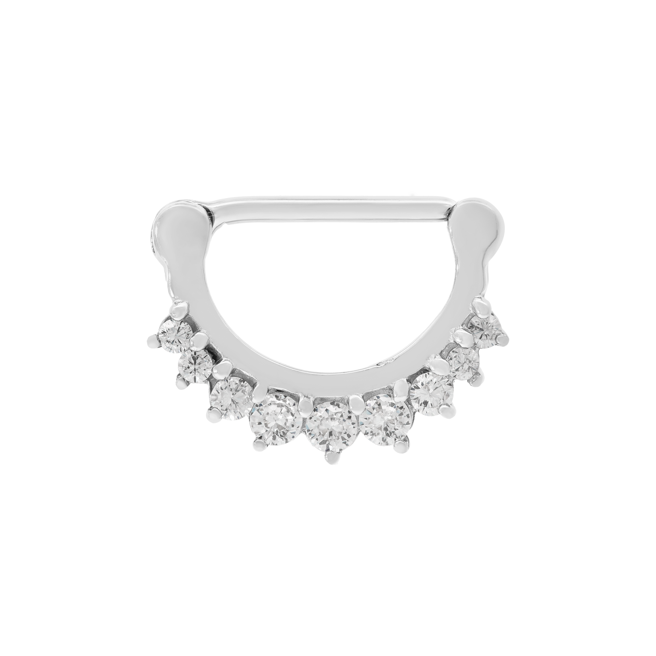 Array Gemstone Nipple Clicker Piercing - Silver