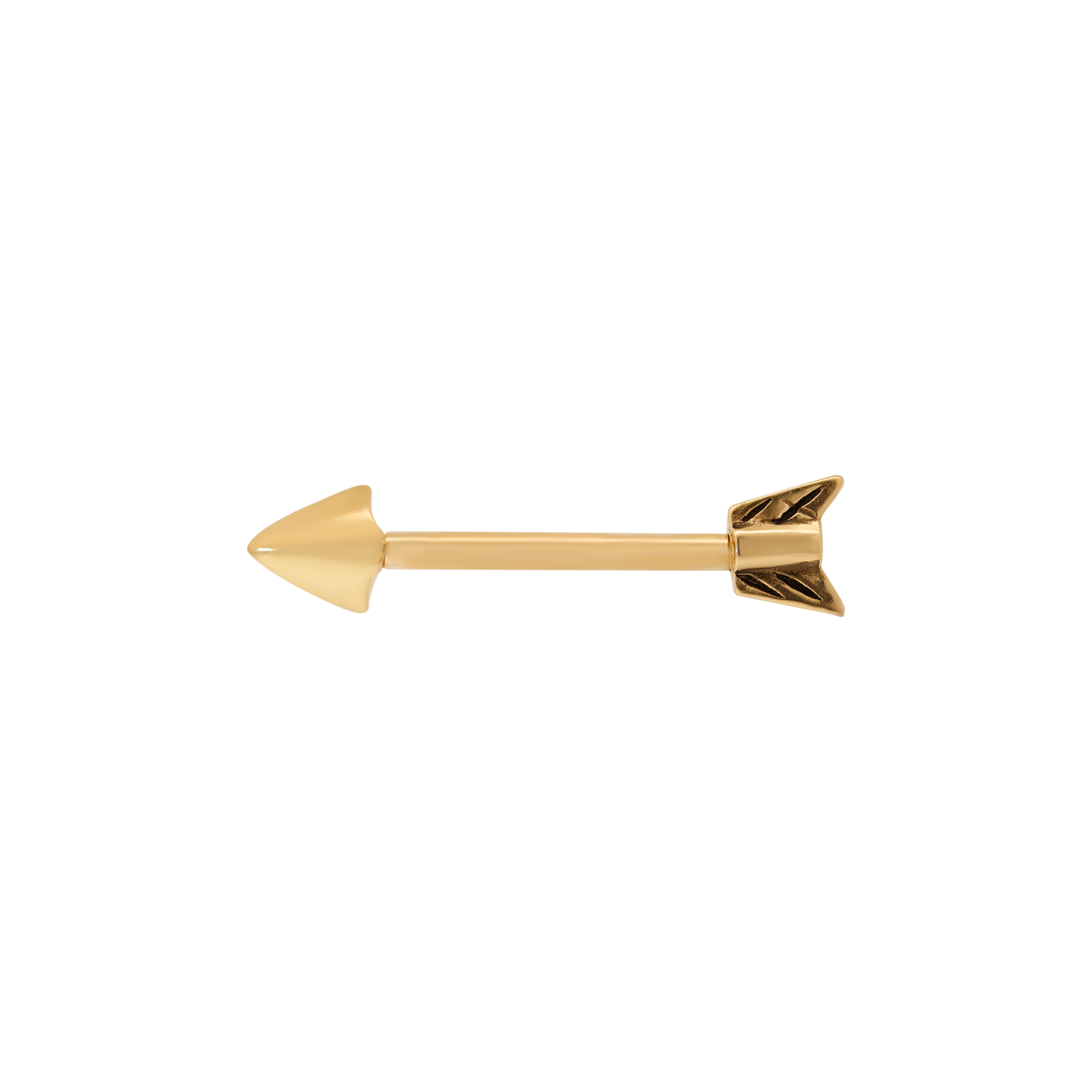 Arrow Nipple Bar Piercing - Gold