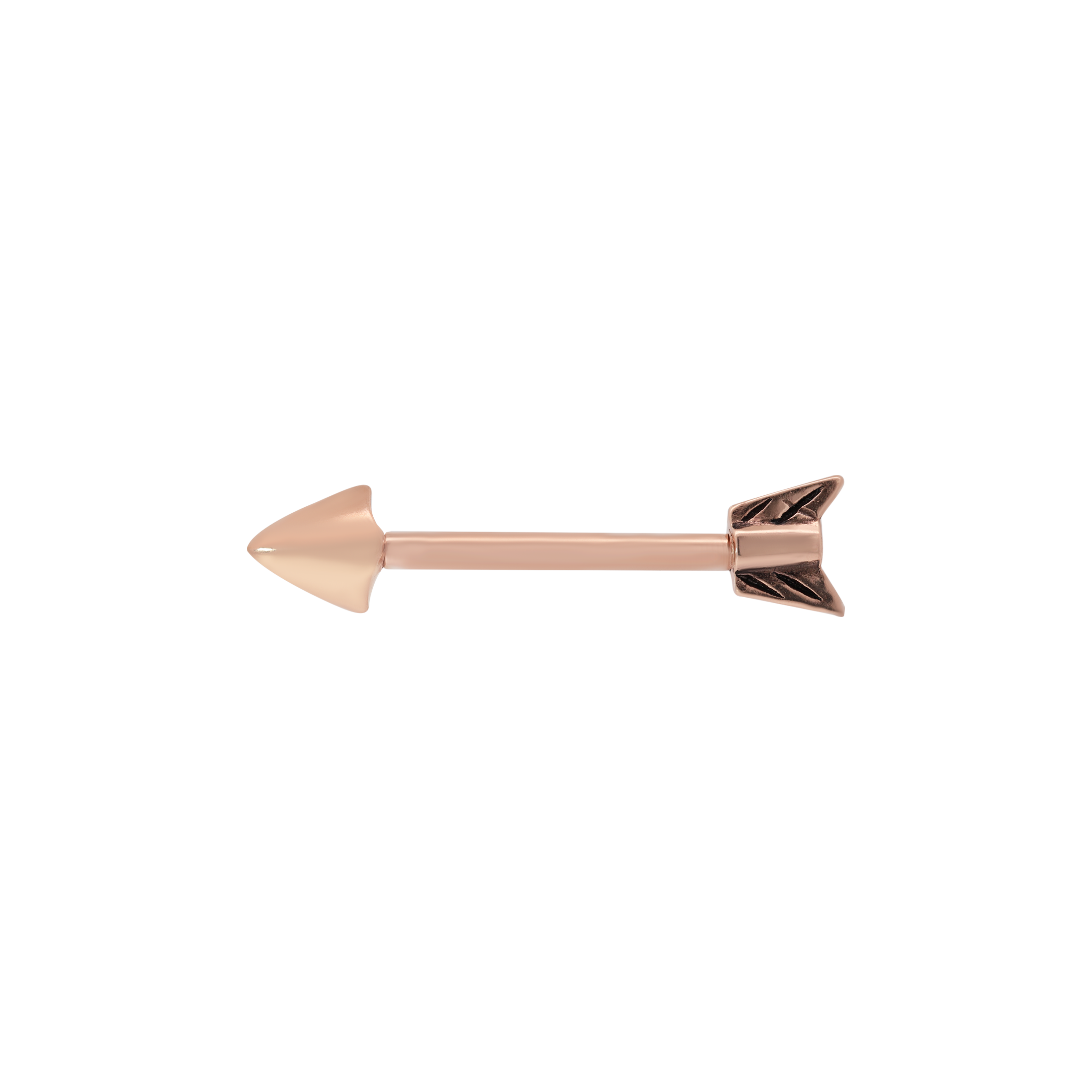 Arrow Nipple Bar Piercing - Rose Gold