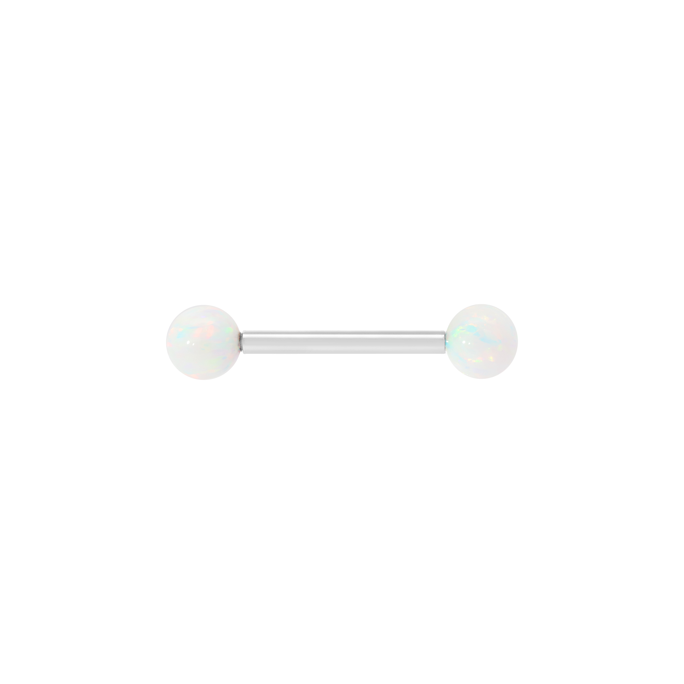 Odessa Opal Ball Nipple Bar Piercing - White Opal