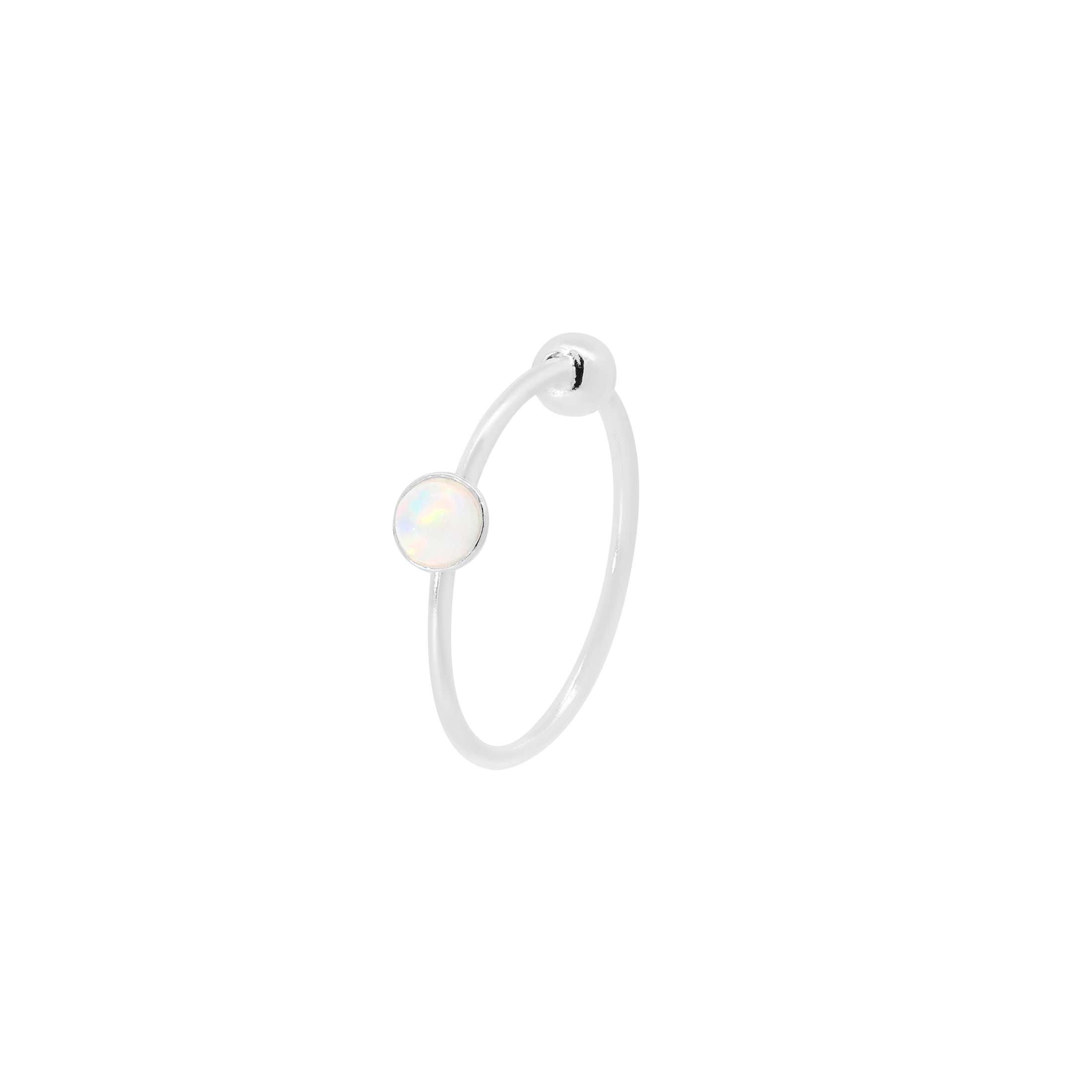 Opal Nose Ring Piercing - Sterling Silver