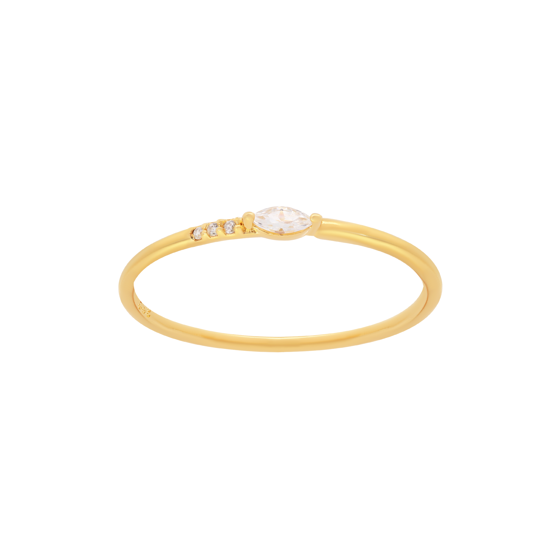 Abigail Olive & Round Gemstones Fine Band Ring - Gold