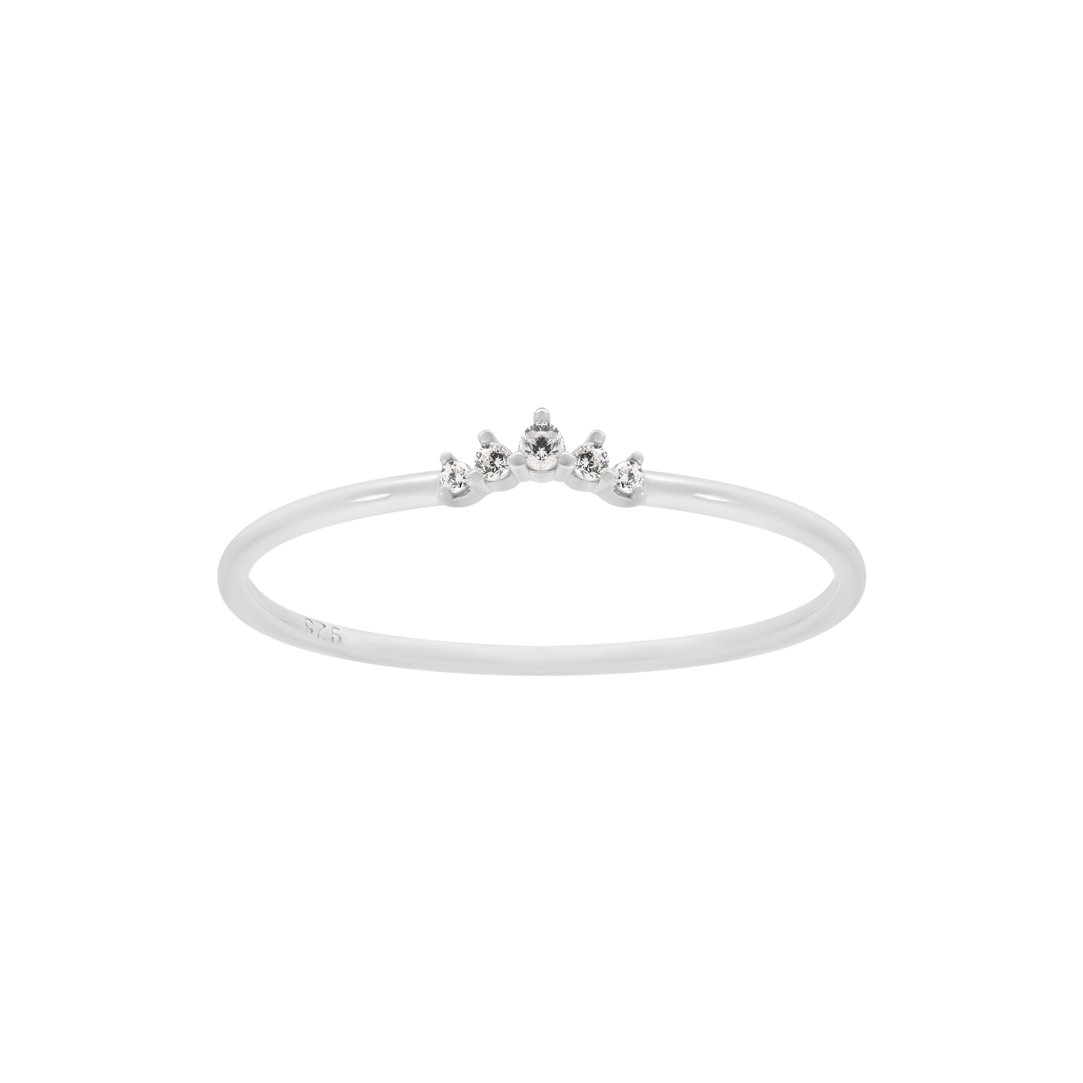 Arc Gemstone Fine Ring - Sterling Silver
