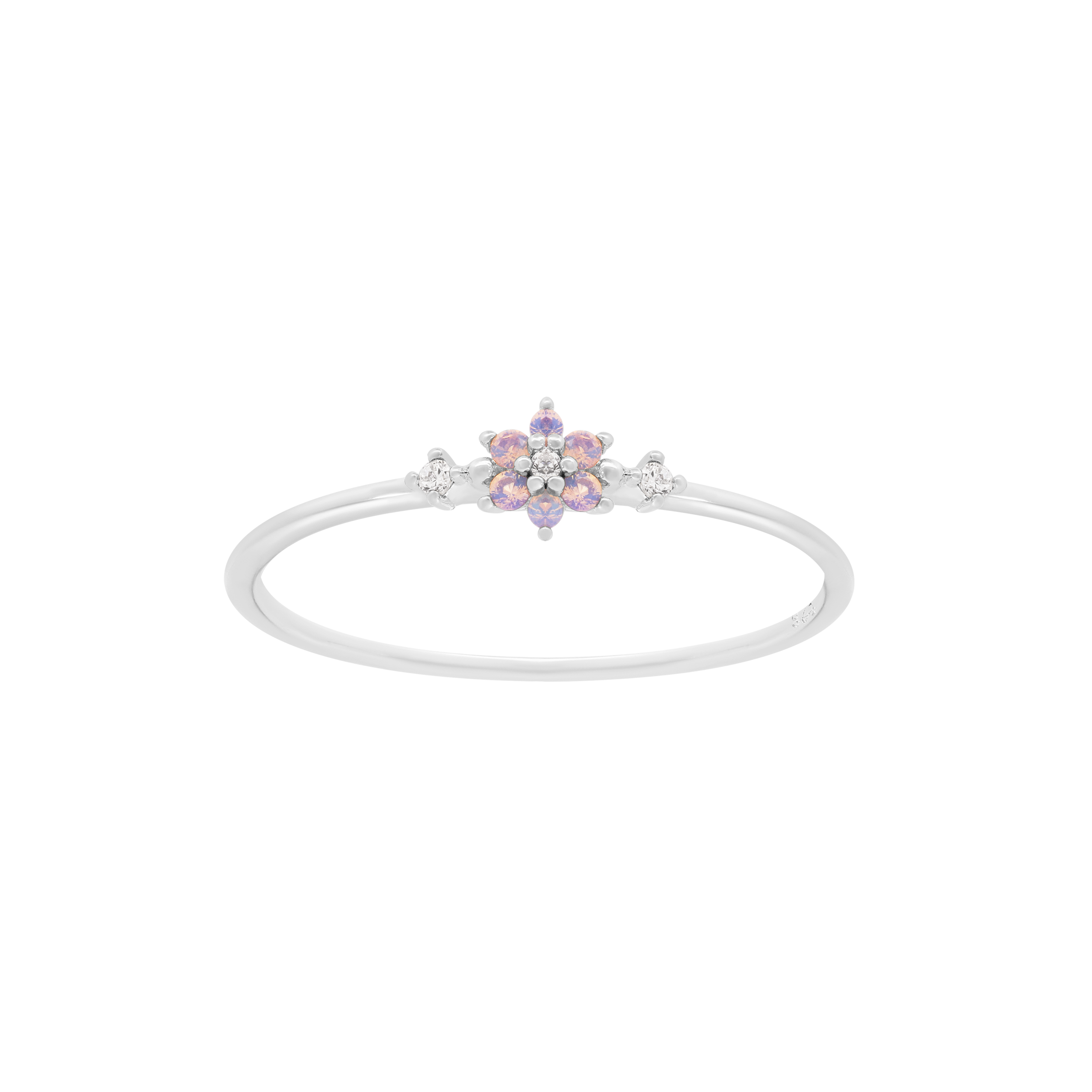 Bloom Moonstone Flower Ring - Sterling Silver